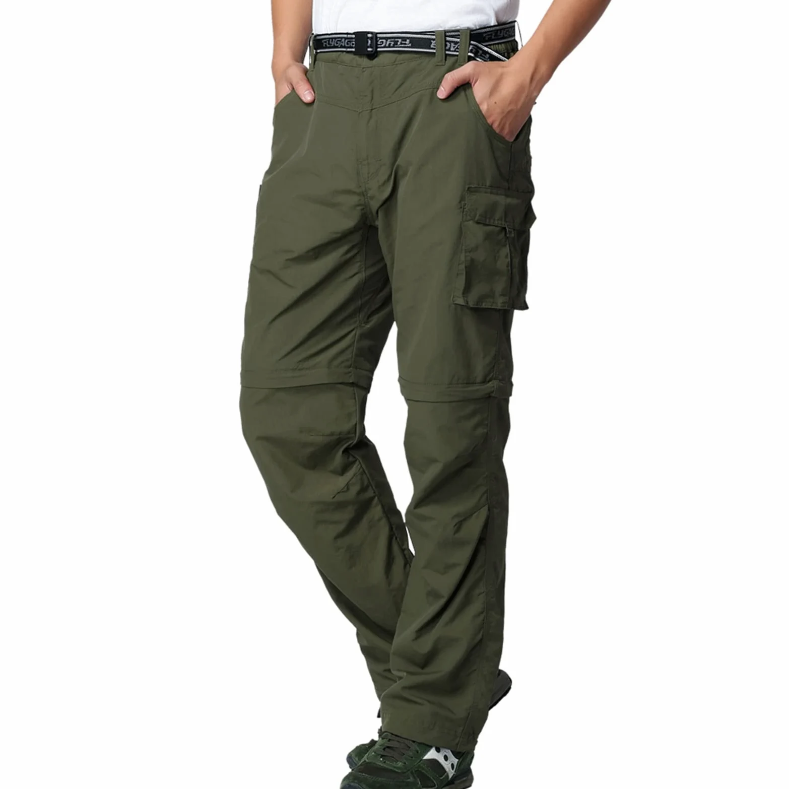 JOMLUN Pantalon de randonnée zippé pour homme - Léger et respirant - Séchage rapide - Pantalon de trekking amovible - Pantalon fonctionnel extensible - Pour l'été - Pour l'extérieur