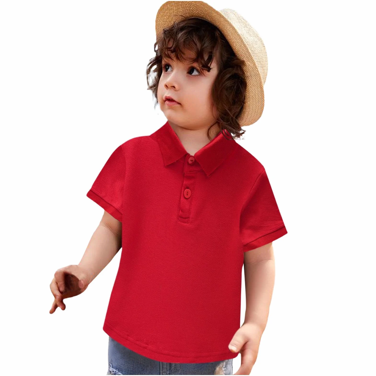 Polo enfant garçon fille - Couleur unie - Mode uniforme scolaire - 1 à 6 ans