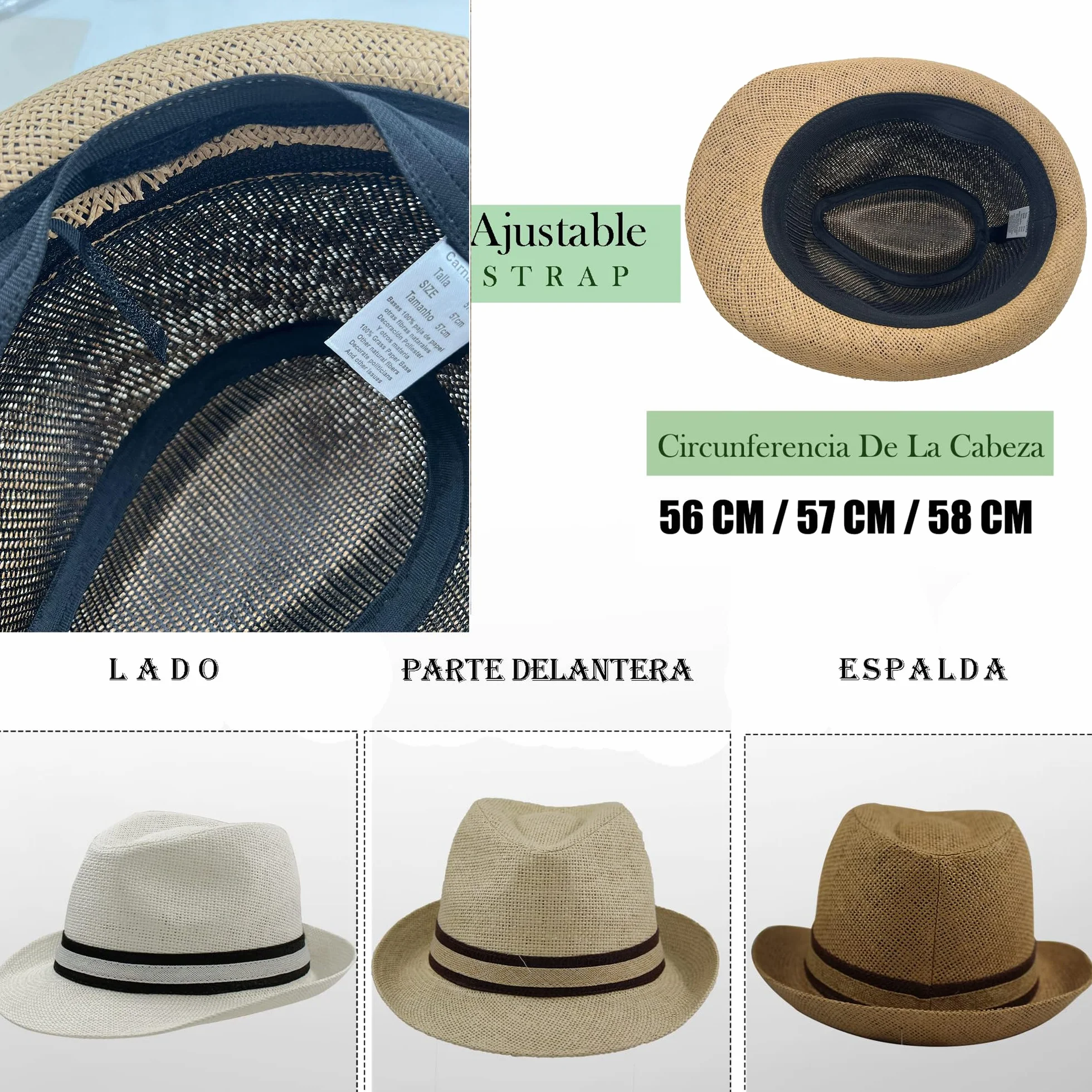 Chapeau de Paille Homme Femme Fedora Borsarino Trilby Panama Casquette Summer Beach Short Brim Fashion Unisex