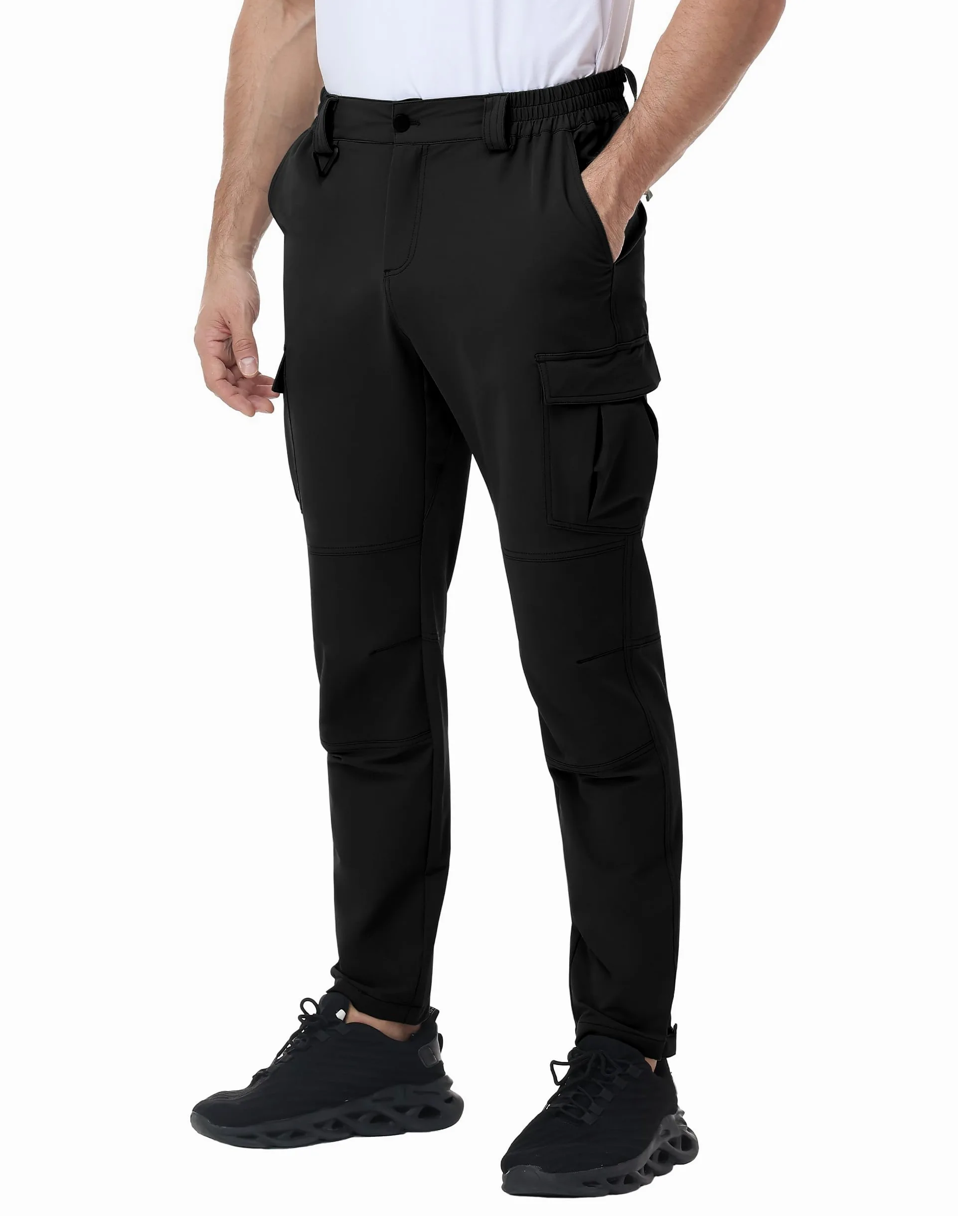 Pantalons de Travail pour Hommes, Pantalons de randonnée pour Hommes – en Tissu Stretch imperméable à séchage Rapide avec Taille élastique