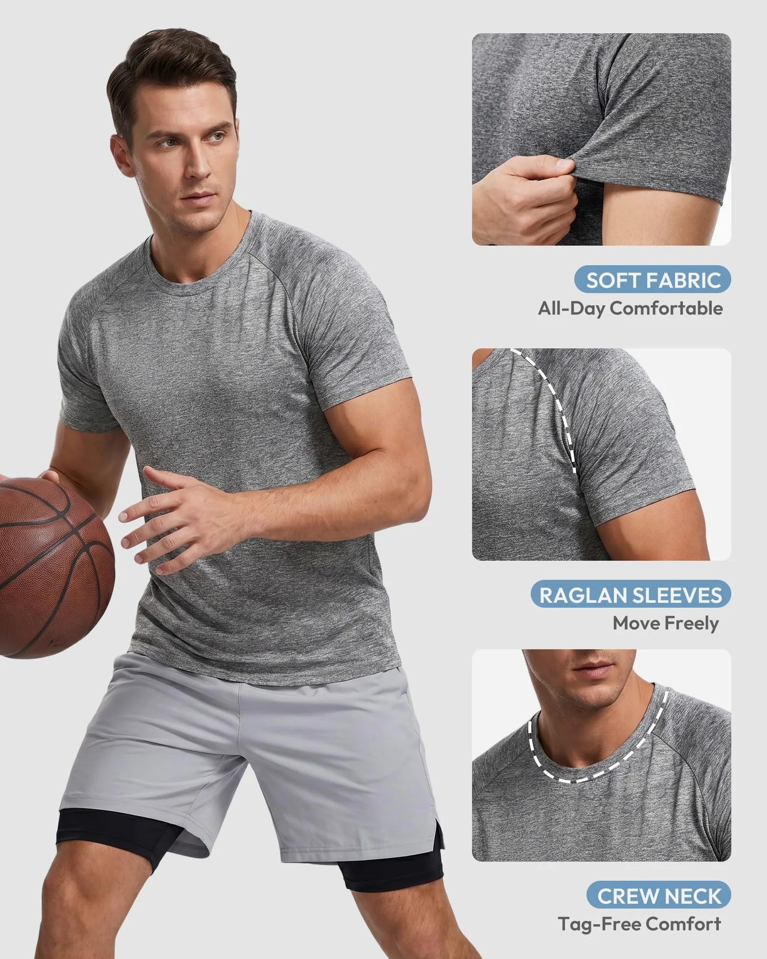 T-shirt d'entraînement à manches courtes pour homme, séchage rapide, athlétique, gym, évacuation de l'humidité