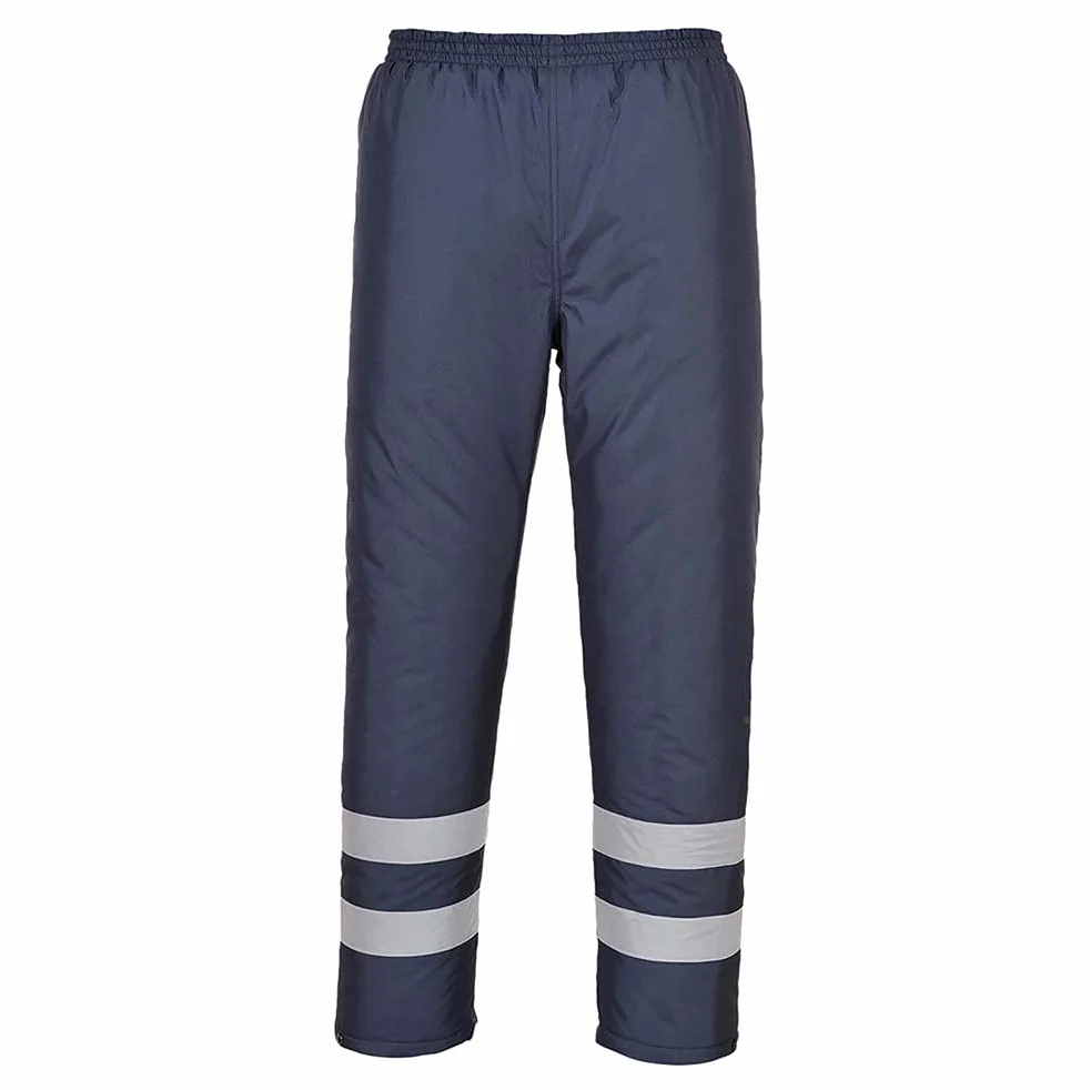 Portwest S482 Pantalon Doublé Iona Lite Bande Réfléchissante Oxford 300D | Marine, L, EN 343 Classe 3:1, EN 342, Imperméable à L'eau, Coupe Standard, Ceinture Élastiquée, Coutures Étanches