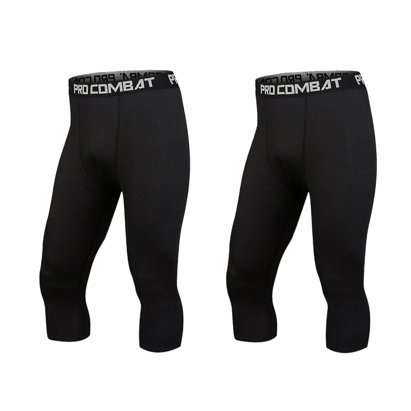 2 Pièces, Legging Homme 3/4 Pantalons De Compression, Leggings Secs Frais, Pantalons Compression Football, Pantalons Basket-Ball, Base Layer Fitness à Leggings De Collant
