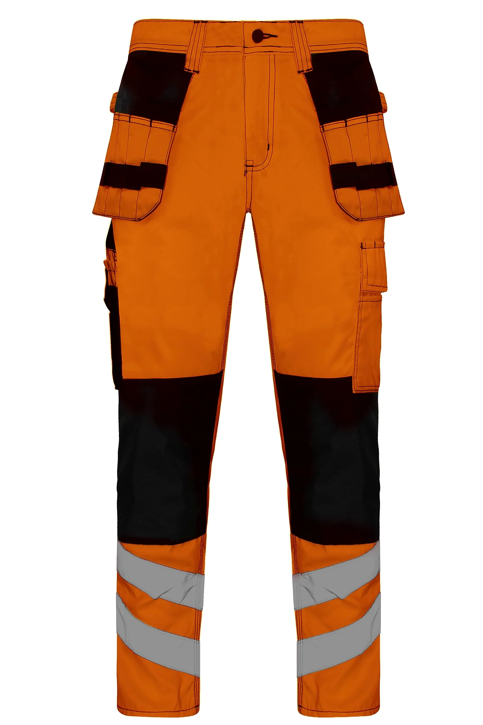 RAK HV-1 Pantalon de travail haute visibilité pour homme avec bande réfléchissante et poches multiples