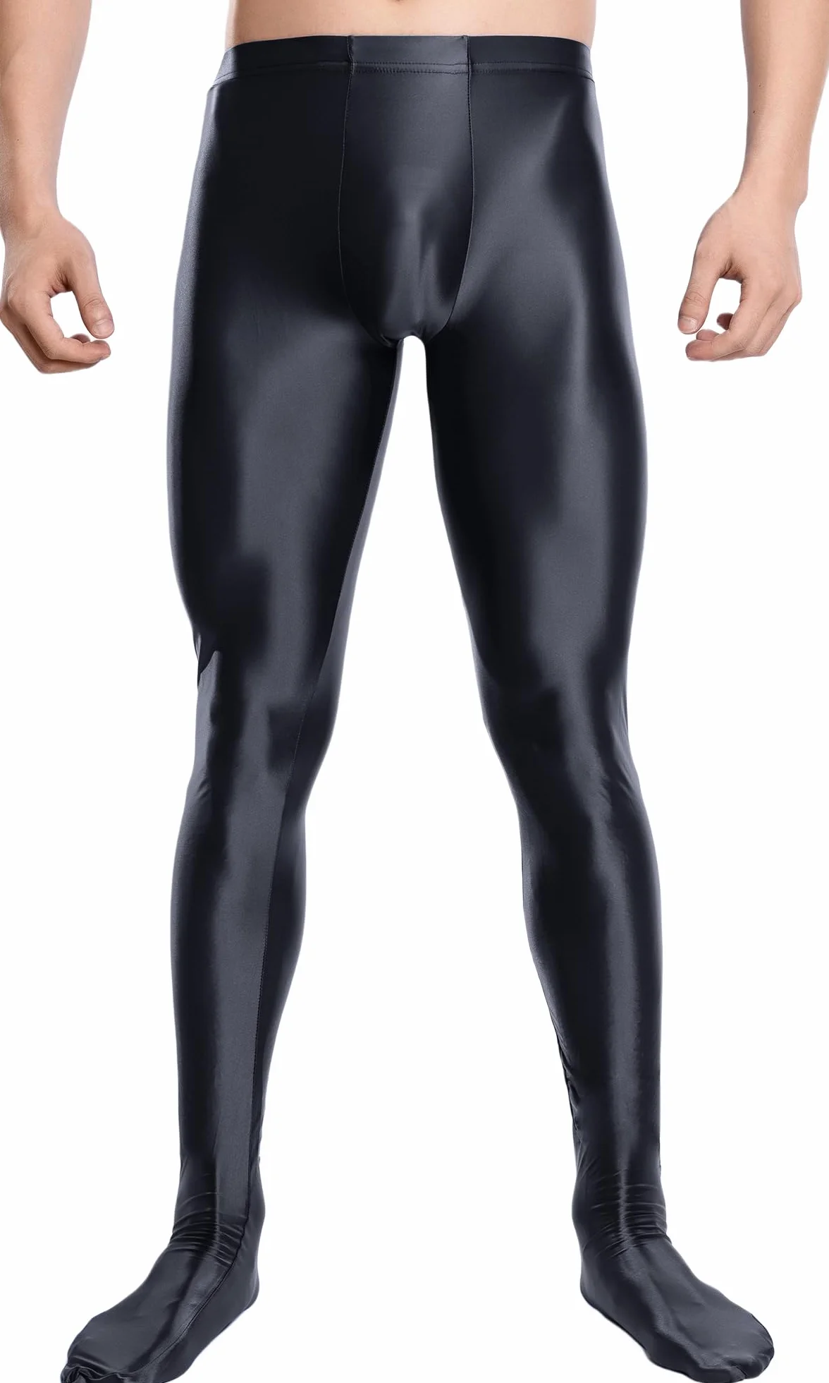 Legging Musculation Homme Huilée Brillant Pantalon Moulant Sport Collant Élastique pour Fitness Gym M-XXL