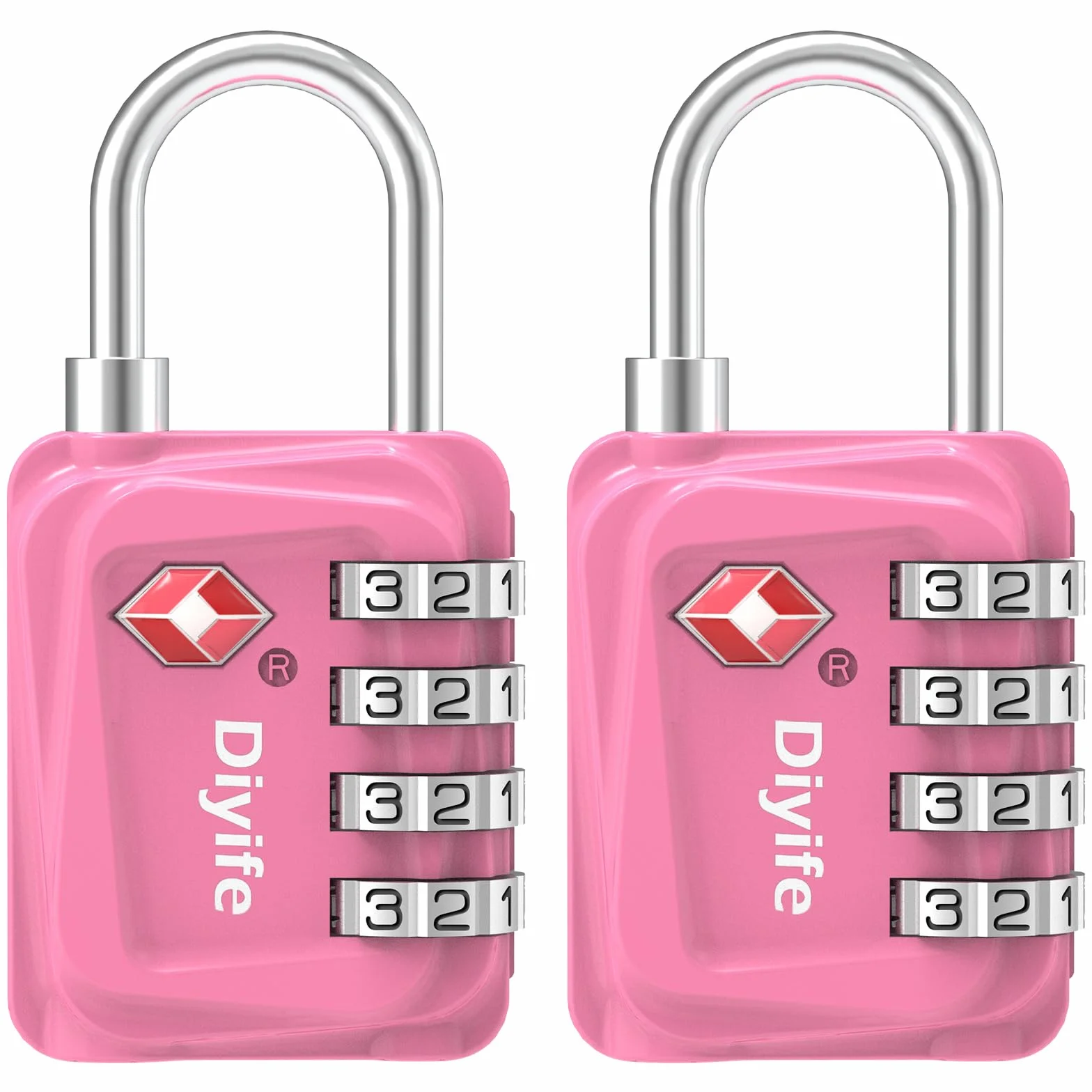 TSA Luggage Locks 4 Chiffres Cadenas à Combinaison pour Valises Rose