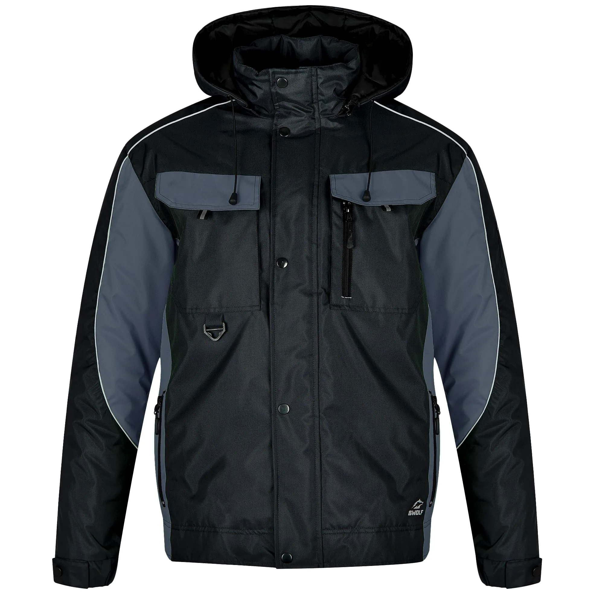 BWOLF Braver Veste de travail pour homme - Veste d'hiver coupe-vent - Veste de travail chaude avec capuche - Veste d'extérieur pour homme