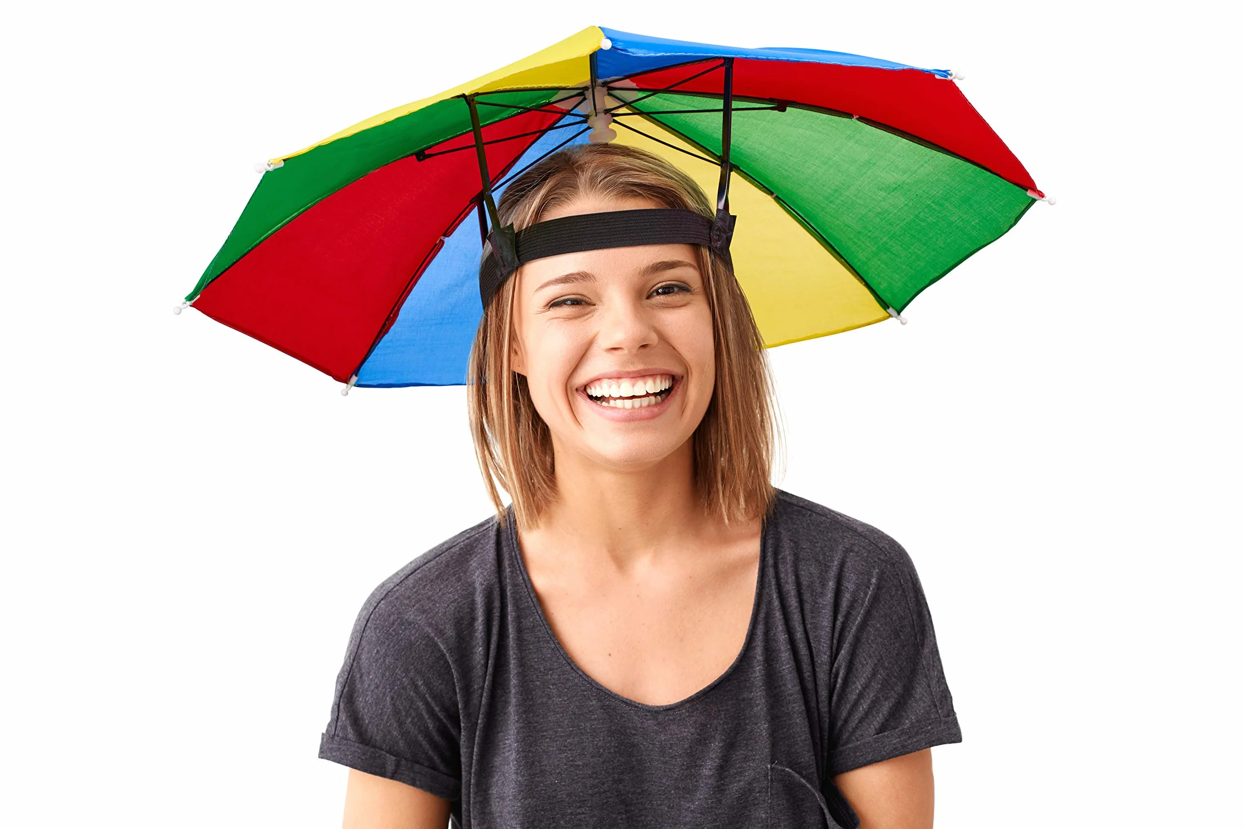 Parapluie pliable | Chapeau parasol | Protection solaire - Couvre-chef pour adultes & enfants - parfait pour le carnaval | Mardi gras | Festival | Plage & Activités de plein air - Taille unique