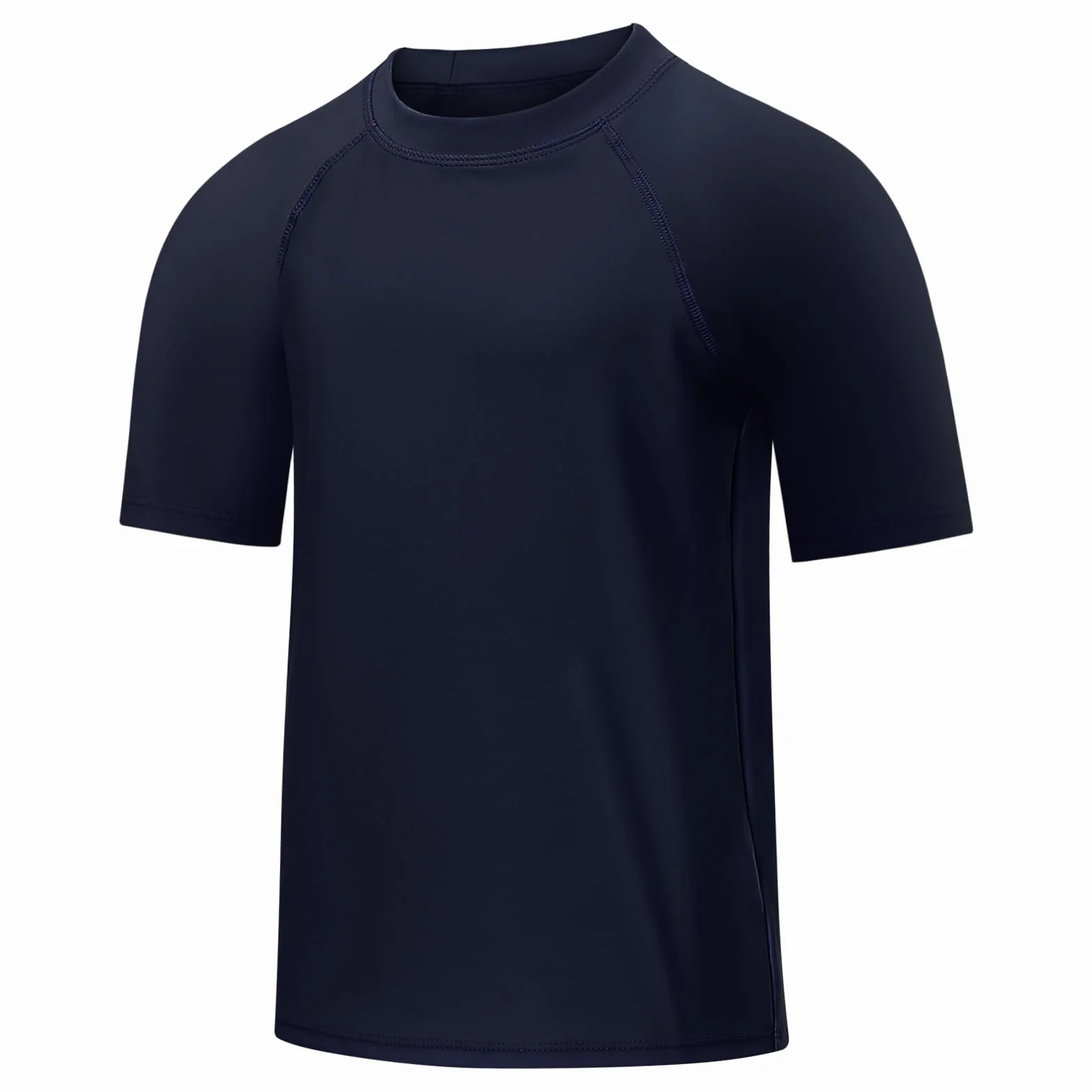 MASOCIO Tee Shirt Anti UV Enfant Garçon Manches Courtes Maillot de Bain T-Shirt Protection Solaire UPF 50+ Séchage Rapide pour Natation Plage Piscine 4-14 Ans