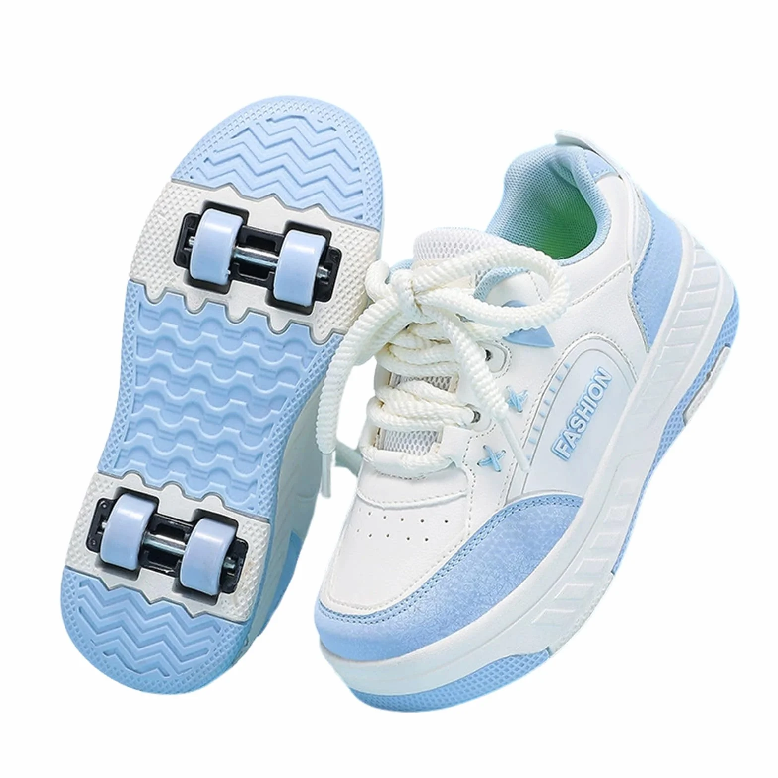Surwin Chaussures Roulettes Enfant 2 en 1 Basket à roulettes Fille Garçon Sneakers Roller Skateboarding