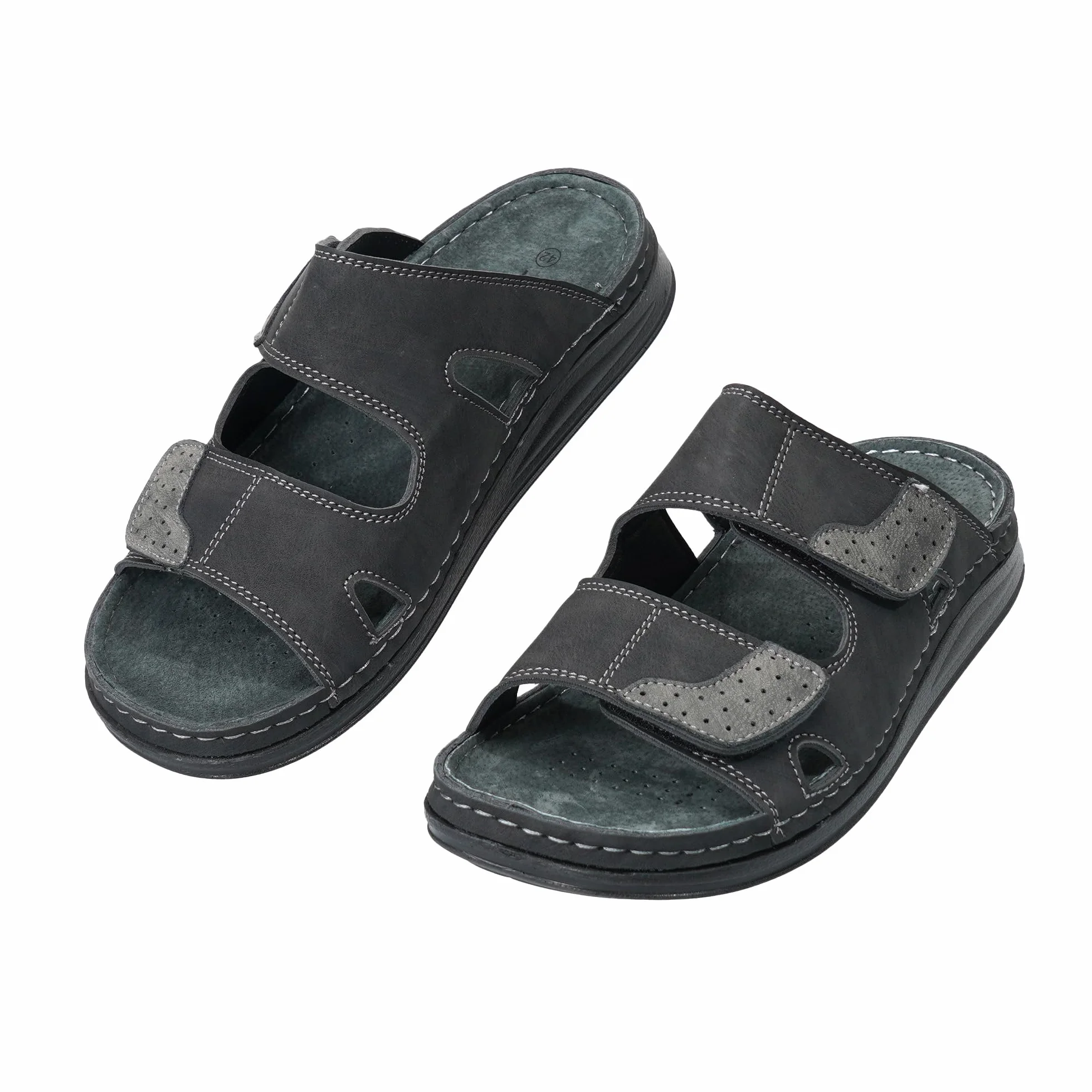JOMIX Sandales Homme Scratch Réglable Semelle Liège Confortable Antidérapante Été