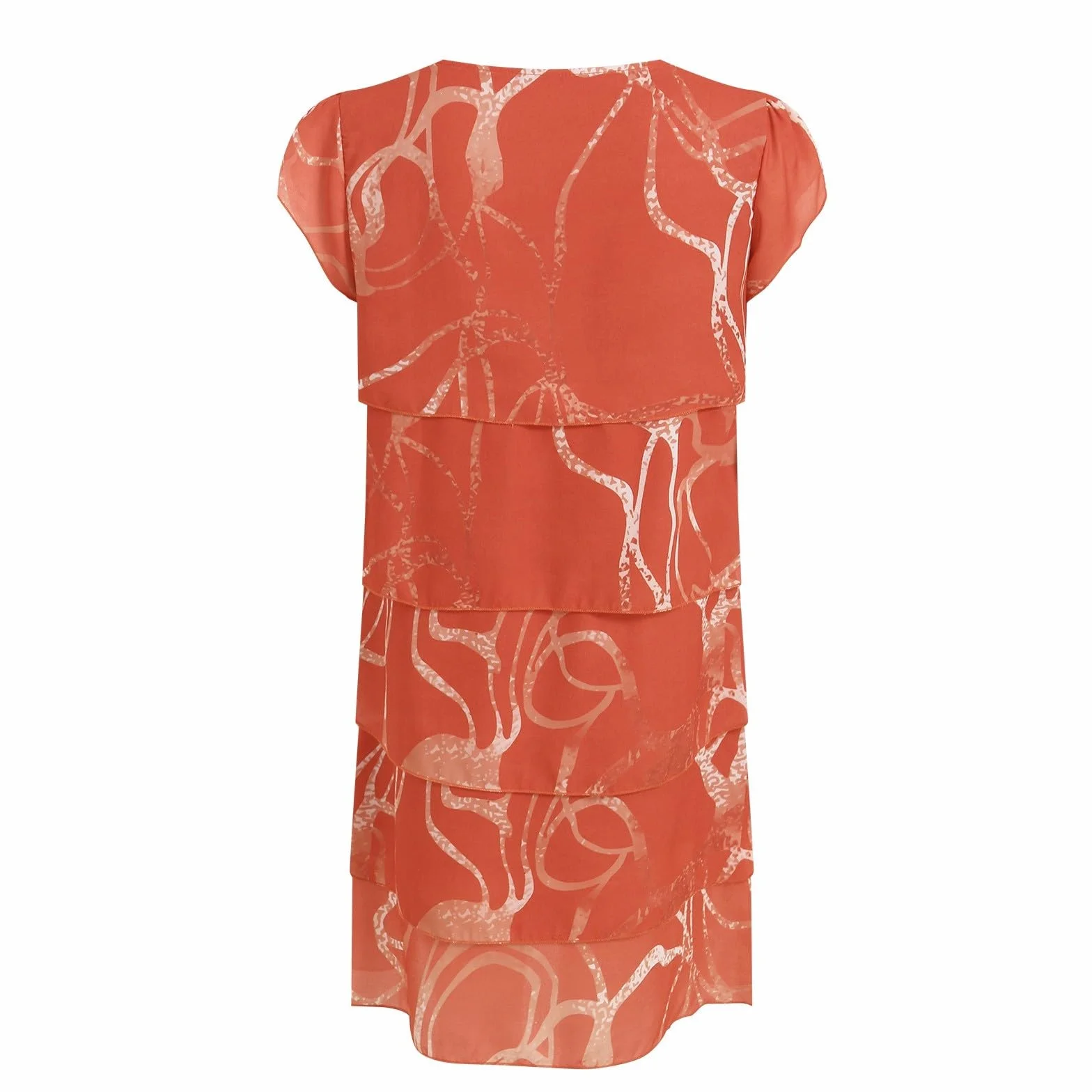 Robe Ete Femme Col Rond, Robe Boheme Femme Manches Courtes Impression 3D Mi-Longue à Volants Superposés Léger Respirant Grande Taille Élégante Décontracté Fluide Classiques Plage Dress