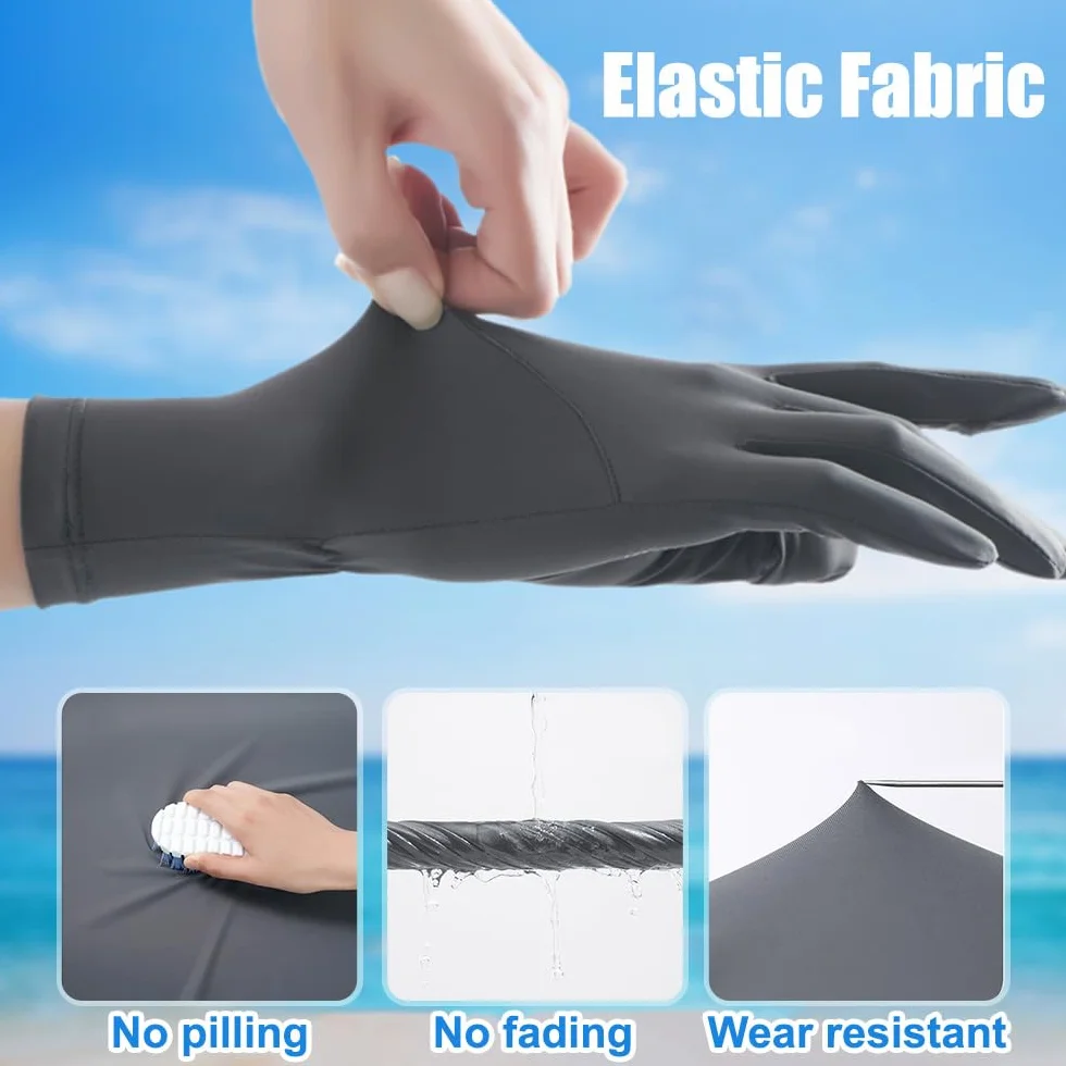 Gants de Protection UV pour Femme MiOYOOW, Respirants en Soie Glacée, Antidérapants Écran Tactile