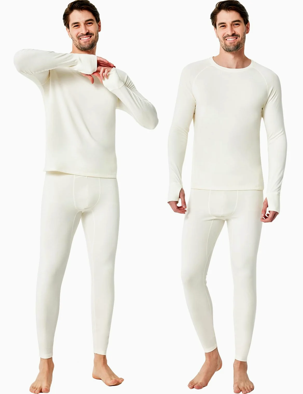 Ensemble de sous-vêtements Thermiques pour Homme avec Doublure en Polaire Chaude pour Temps Froid