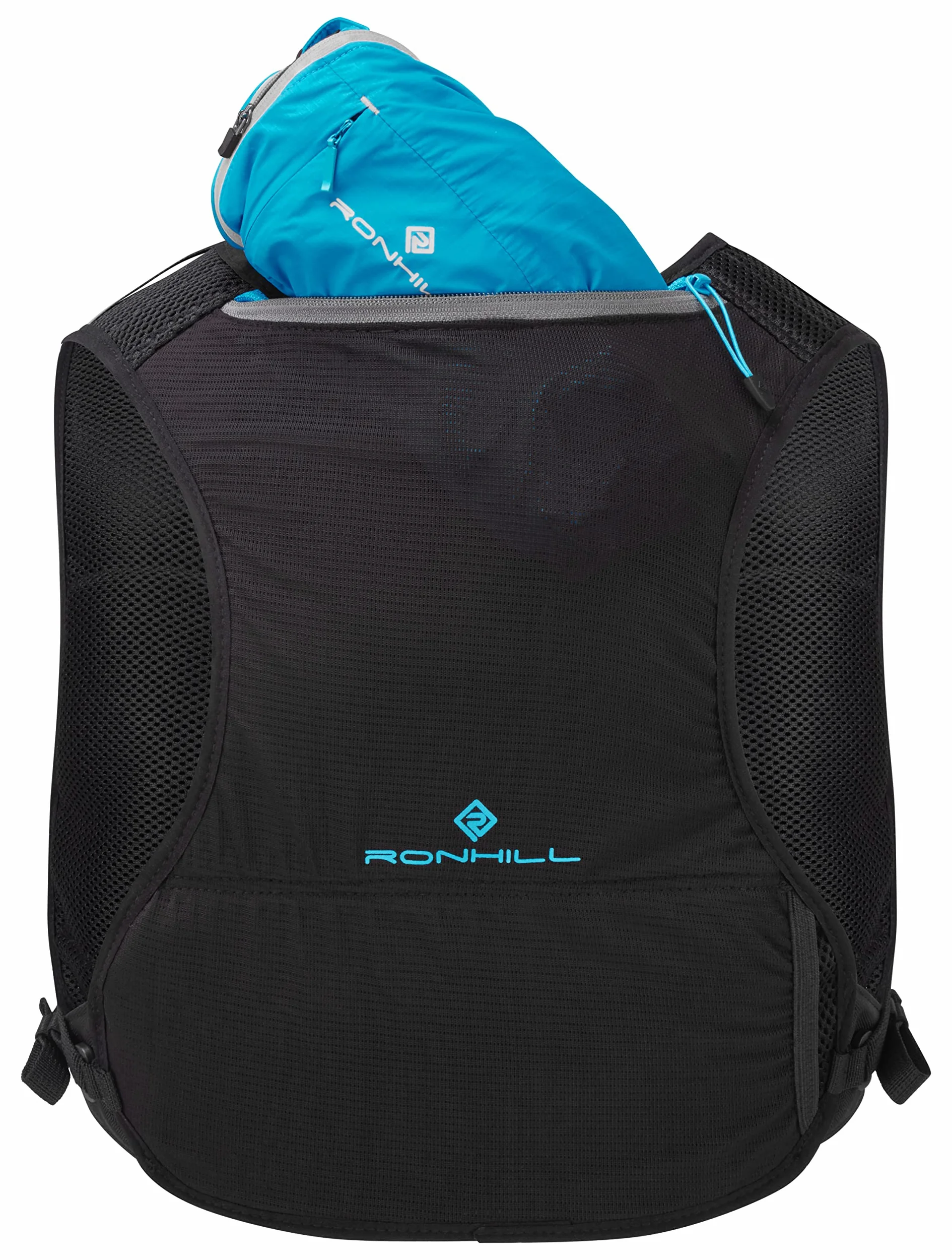 Ronhill OTM Gilet Unisexe Noir/Cyan, O/S