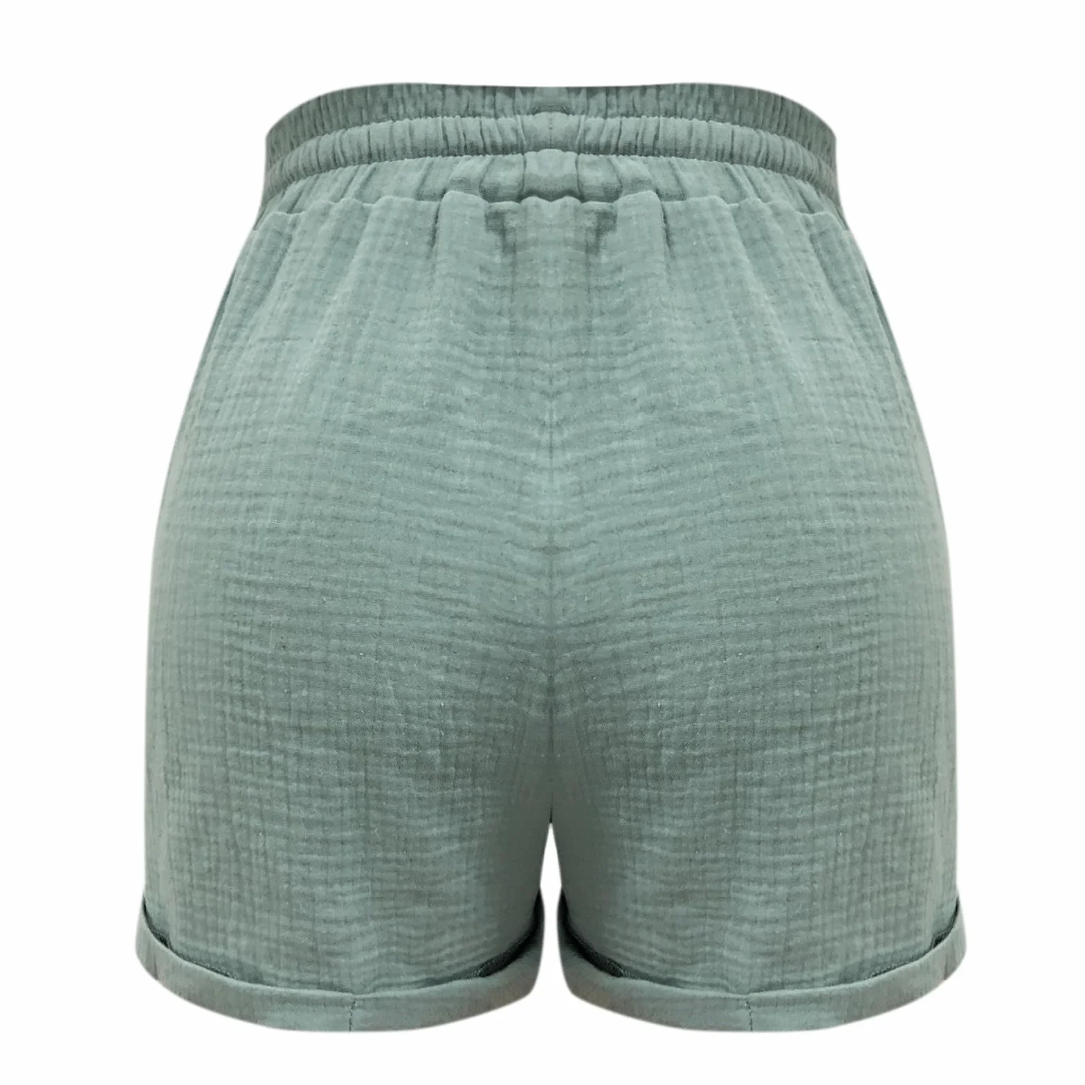 Bermuda Short Femme en Lin Et Coton Ete Shorts Et Bermudas Femme De Plage Taille Elastique Shorts Jogging avec Poches Large Pantalon Court Leger Chic avec Cordon De Serrage pour Vacances