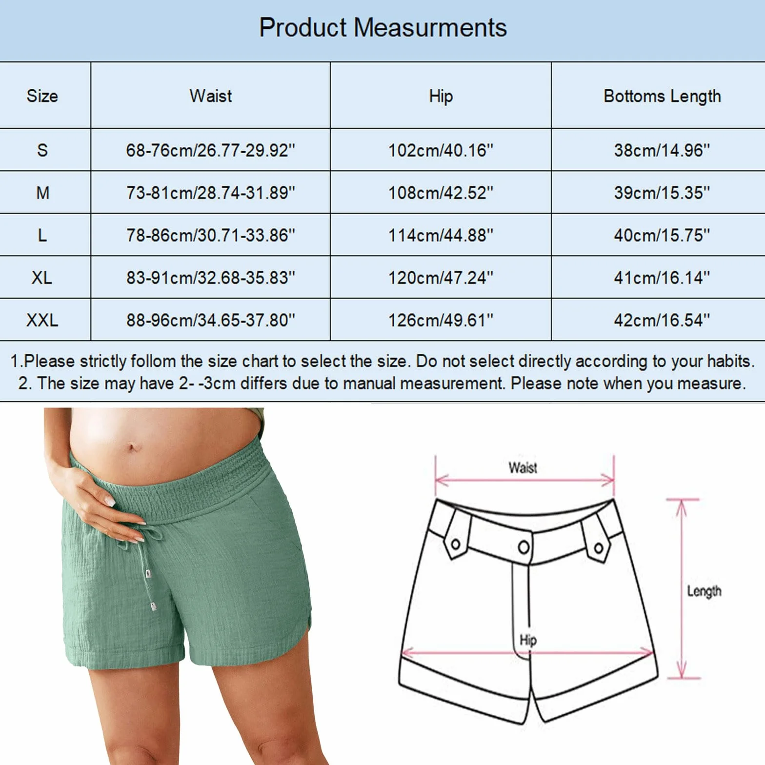 Short Lin Coton Enceinte Grossesse Taille élastique été Short Maternité Chic Pas Cher Shorts Grossesse Femme Large Grande Taille Pantalon Court Femme Confortable