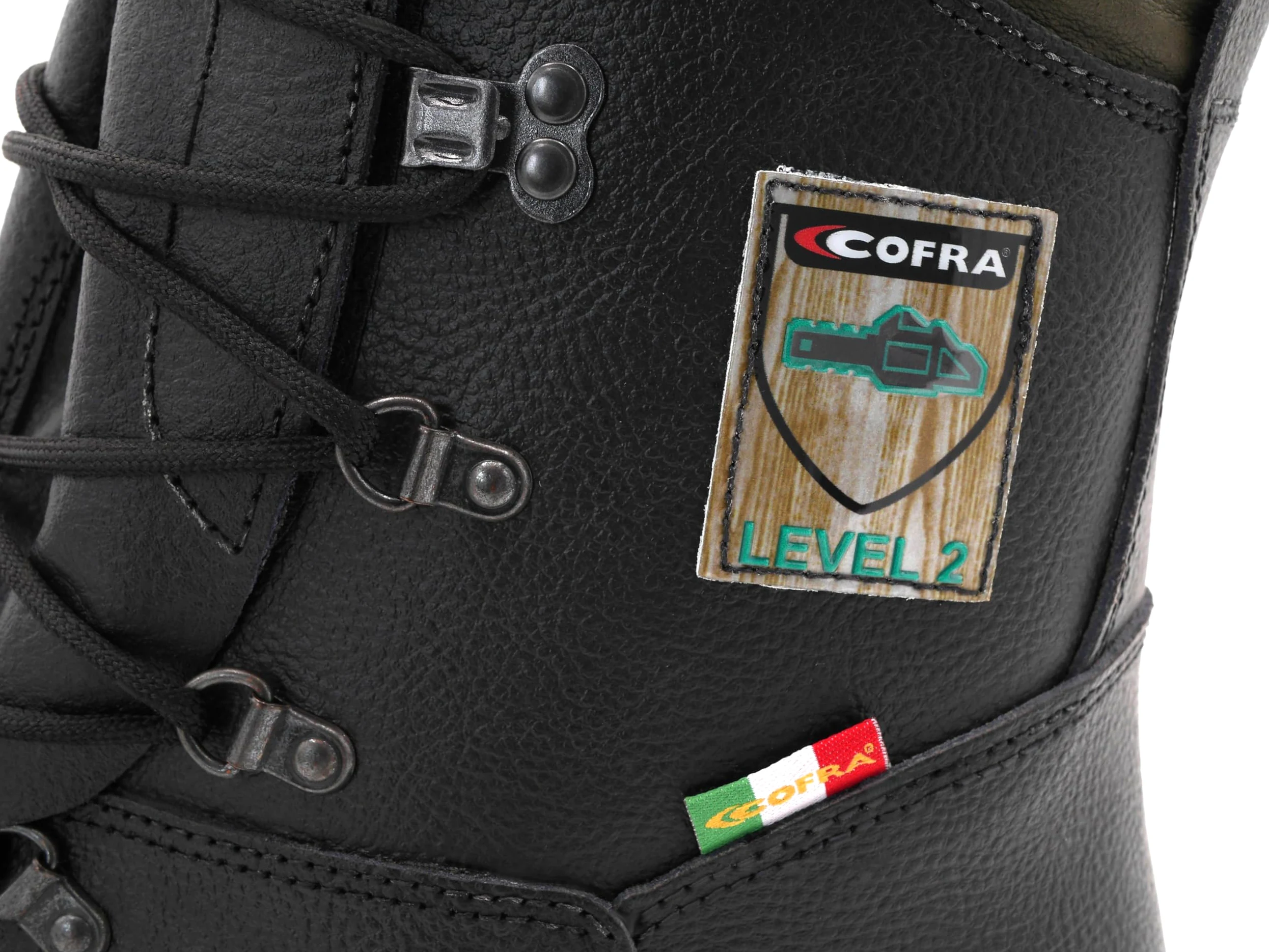 COFRA CHAIN BOLE Bottes de sécurité anti-coupures avec protection de scie pour tronçonneuse Forst Level 2 Embout en acier Tailles 40-47