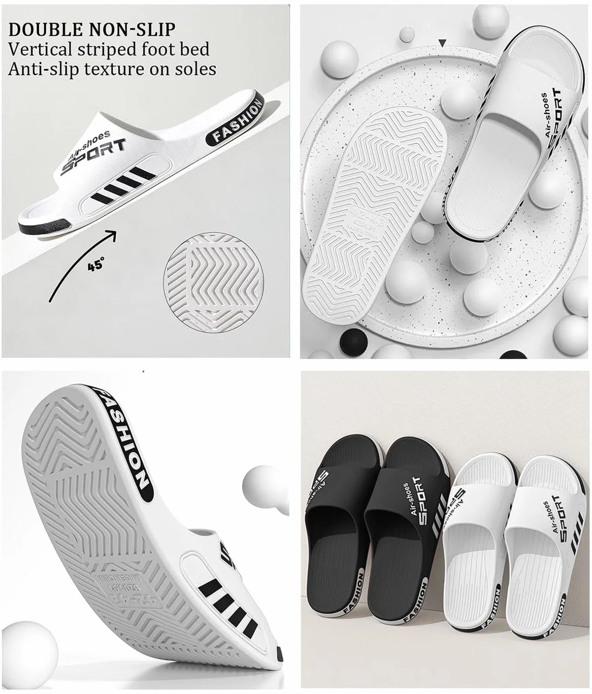 Chaussures de douche pour salle de bain, pantoufles intérieur extérieur, sandales maison