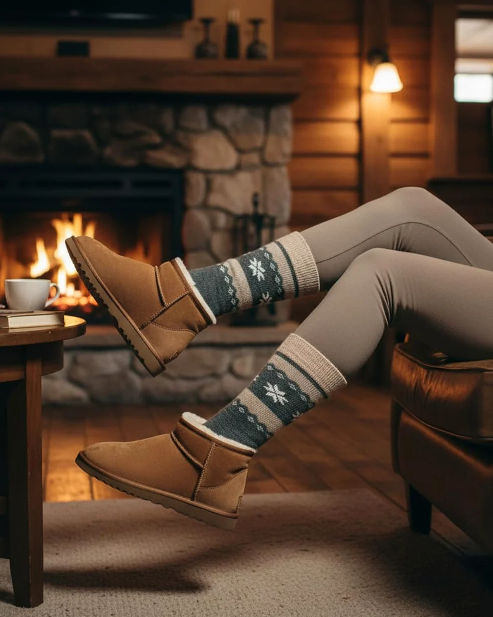 GoWith Alpaca Wool Socks for Men and Women, Unisex Thermal Crew Socks for Hiking, Work, Outdoor, Mod:3097, 2 Pairs