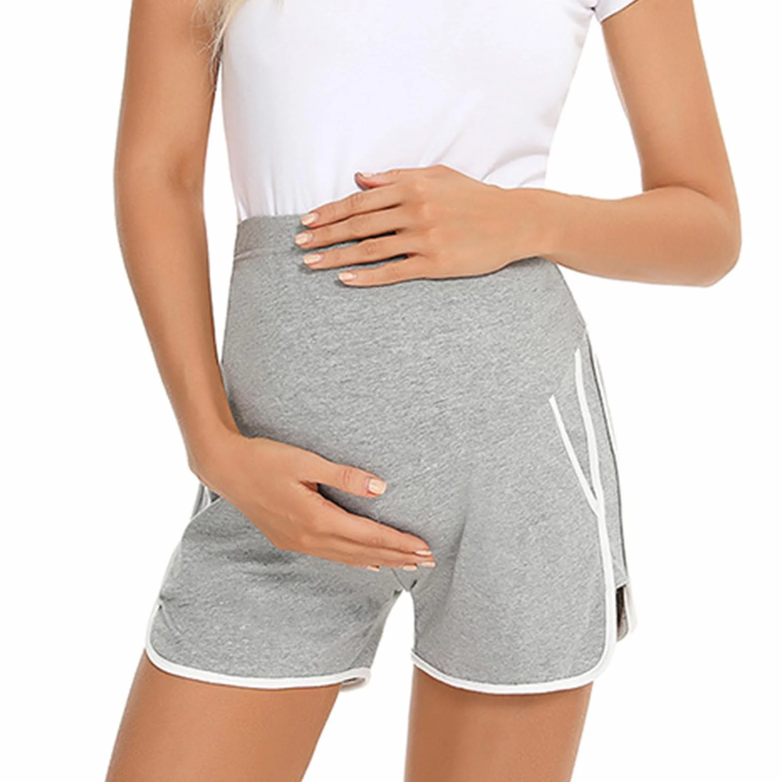 Short Femme Coton Pantalon Grossesse Maternité Shorts de Maternité Short de Grossesse Femmes Grossesse et Maternité Legging Court Maternité pour L'été Confortable Ample Mode Shorts et Bermudas