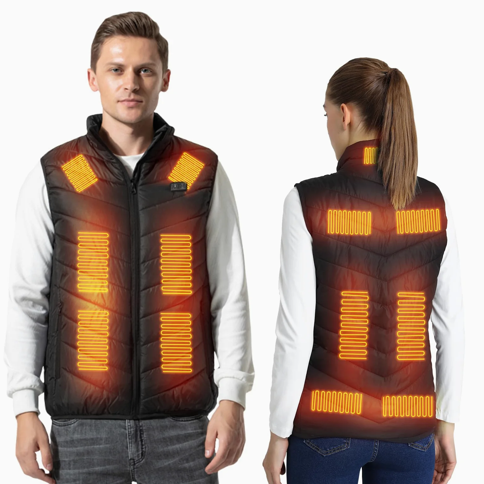 Gilet Chauffant, Réglage de la Température à 3 Niveaux avec 9/13/17