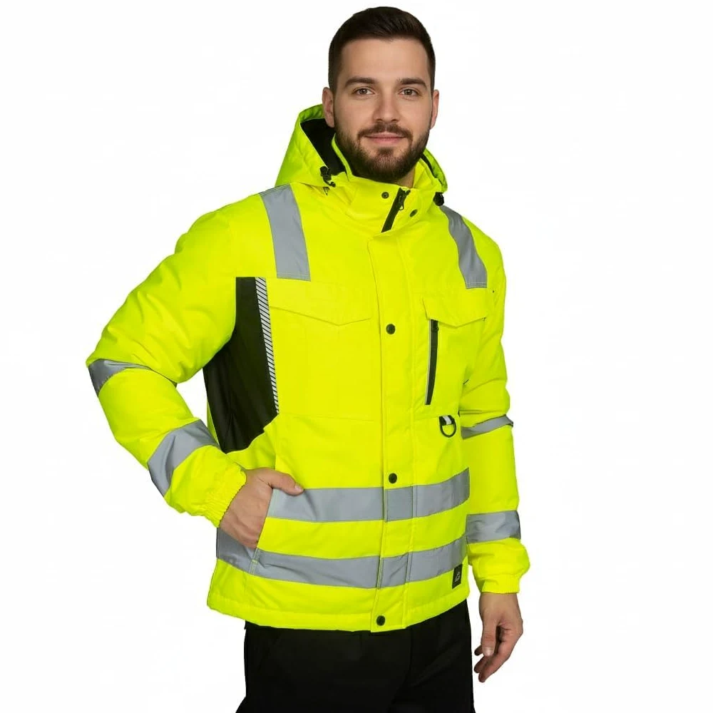 BWOLF Drift Ice – Veste de Travail d’Hiver pour Homme | Imperméable & Chaude | Bandes Réfléchissantes