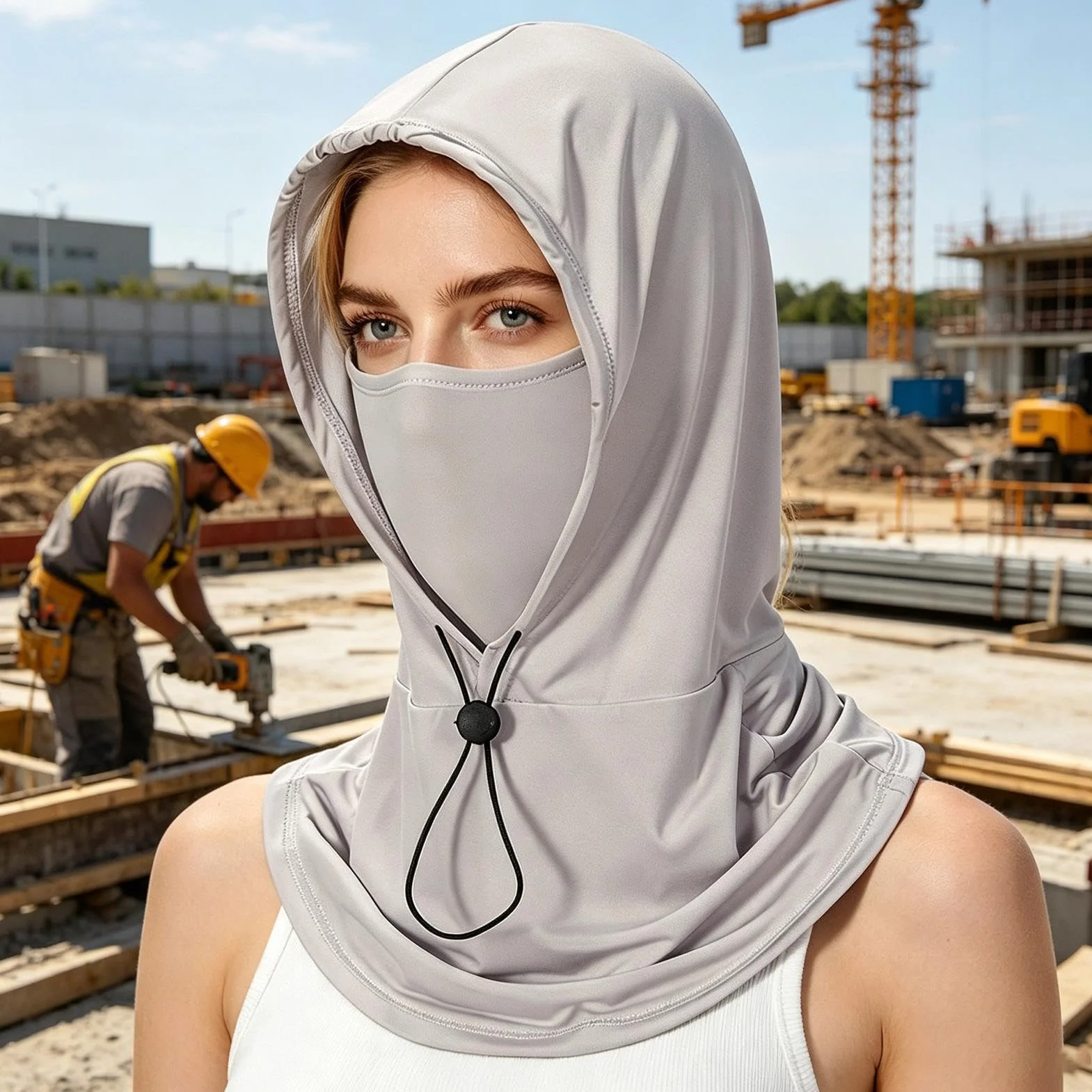 Masque de Protection Solaire pour le Visage - Écharpe En Soie Glacée Pour Temps Chaud | Masque Protection Solaire Femme Avec Chapeau | Pour Cyclisme Alpinisme Randonnée Pêche Mère Femme Petite Amie Sœ
