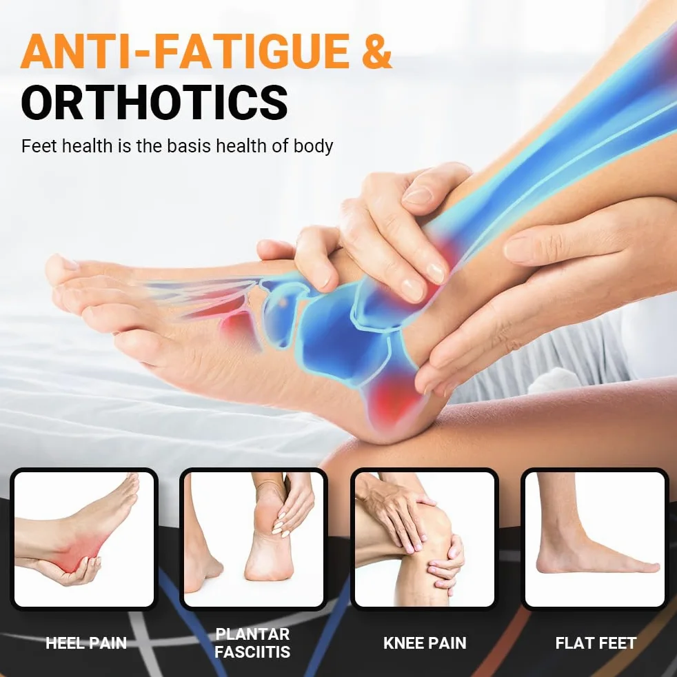 Valsole Semelles orthopédiques pour fasciite plantaire, soutien élevé de la voûte plantaire, semelles orthopédiques pour pieds plats, pour homme et femme, soutien robuste, bottes de travail, semelles
