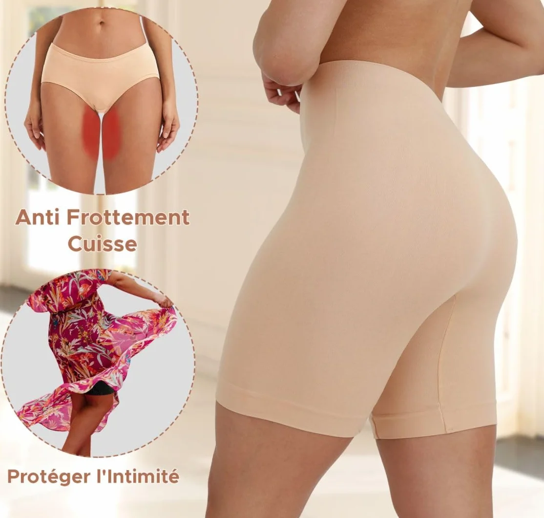 INNERSY Shorty Femme sous Jupe Douce Legging Court sans Couture Boxer Short Sécurité Lot de 3
