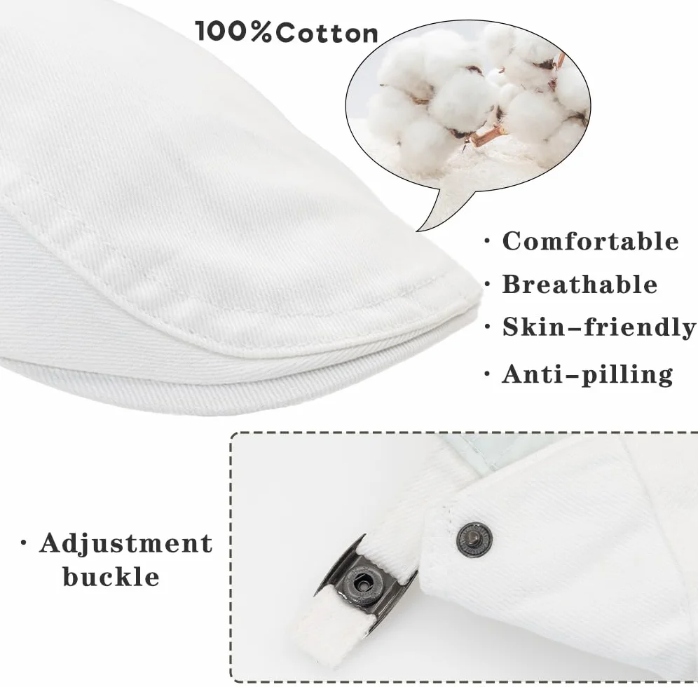 Casquette Beret Homme Respirant Protection Solaire Vintage Réglable
