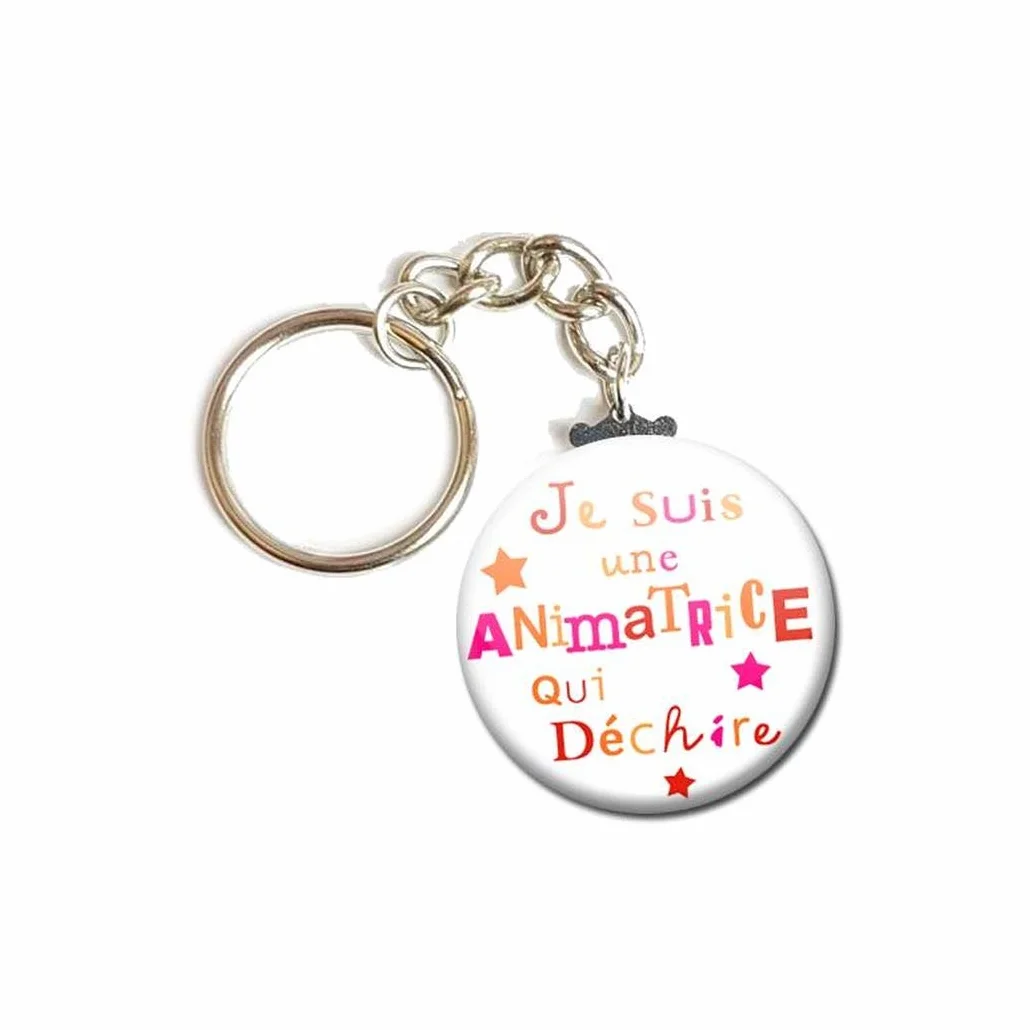 Porte Clés Chaînette 3,8 centimètre Je suis une Animatrice qui déchire Idée Cadeau Accessoire Anniversaire Noël Remerciement Fête