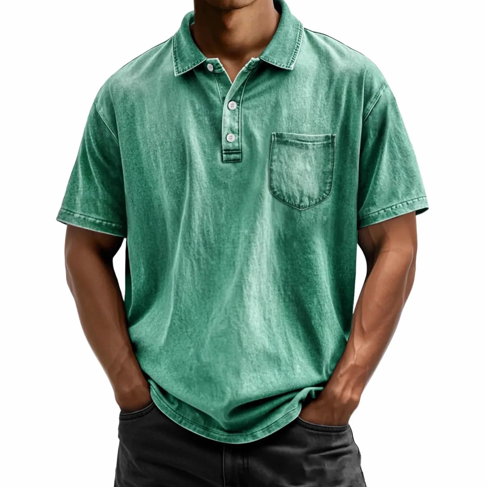 Ensemble Short Chemise Homme en Lin Polo Homme Coton Manches Courtes Chemise Hommes Ete Décontractée Chemisette Leger Respirant Chic Haut pour Casual pour Travail Plage lot t-Shirt Homme