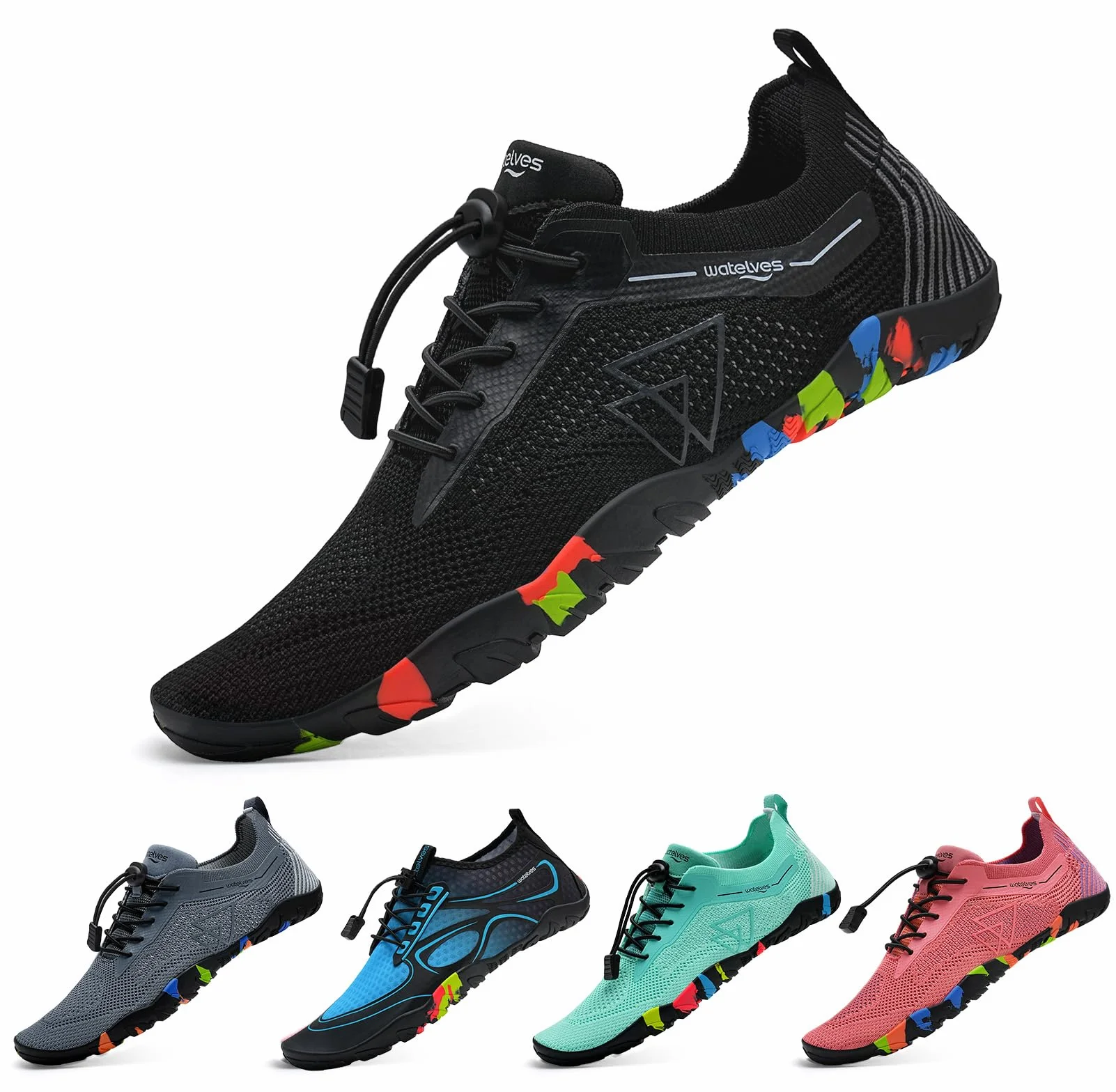 WateLves Chaussures De Bain Et d'eau pour Femmes Et Hommes,Sèches Vite,Faciles À Enfiler.pour Plongée,Surf,Sports Nautiques,Randonnée,Yoga,Quotidien.Tailles 36-48 EU