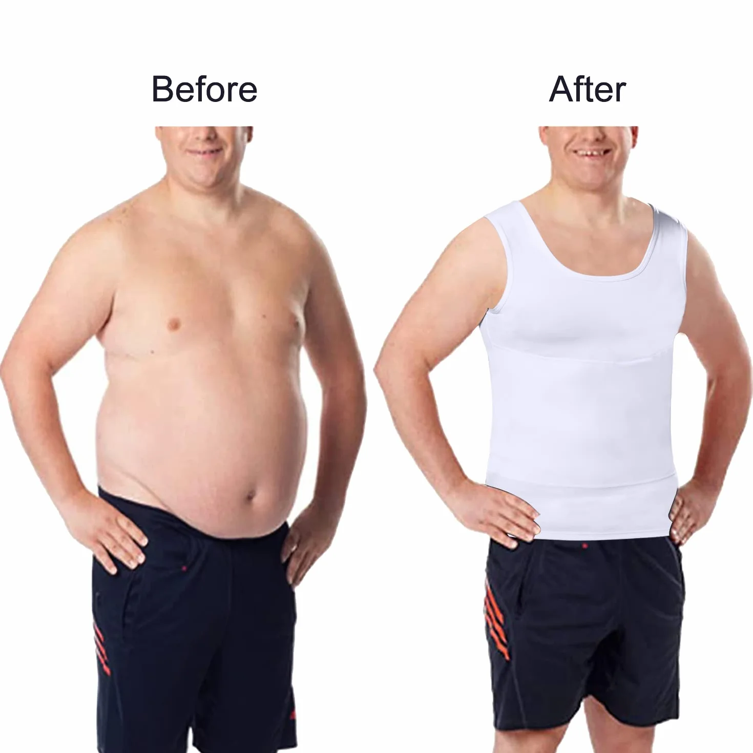 Lgtfy - Gilet amincissant pour homme - Maillot de compression pour gynécomastie - Contrôle du ventre - Change en quelques secondes