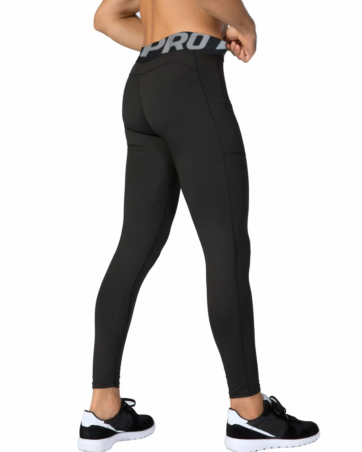 Pantalons de Compression de Running Homme Sport Legging Base Layer Long Tight pour Gym Jogging