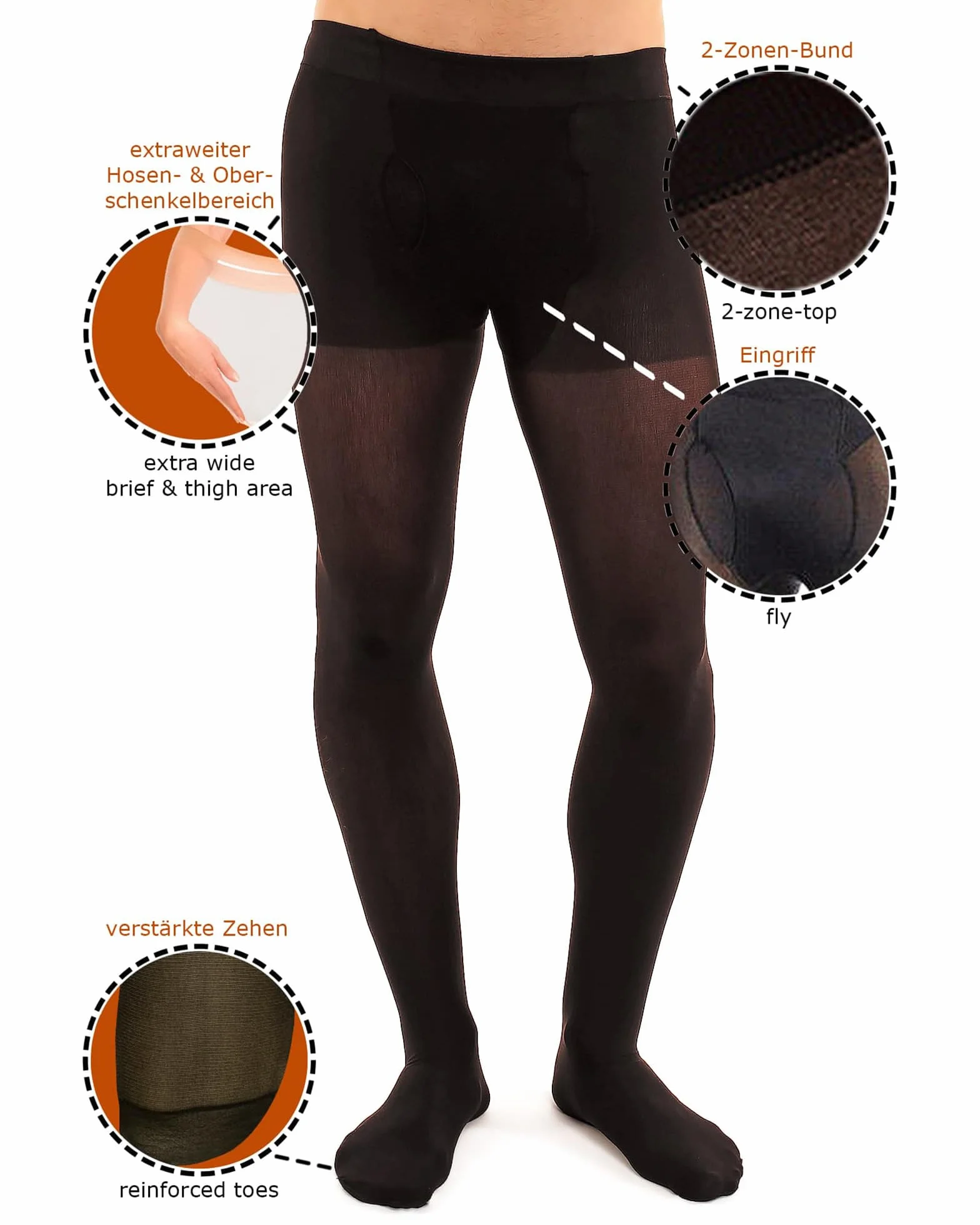 Glamory Collants pour hommes Microman 100 denier