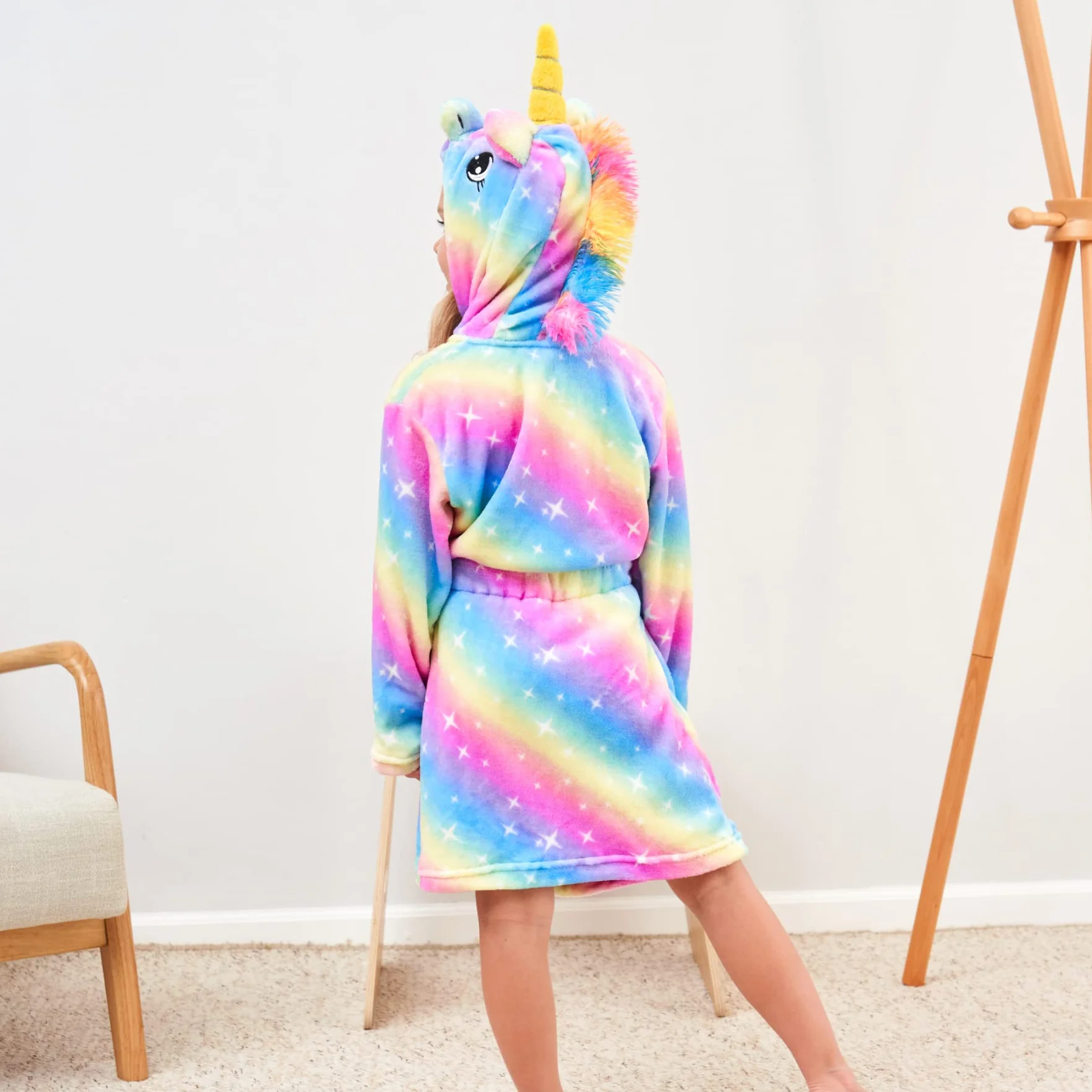 Ceruwum Peignoir Licorne pour Filles Robes de Chambre en Molleton Doux avec Capuche