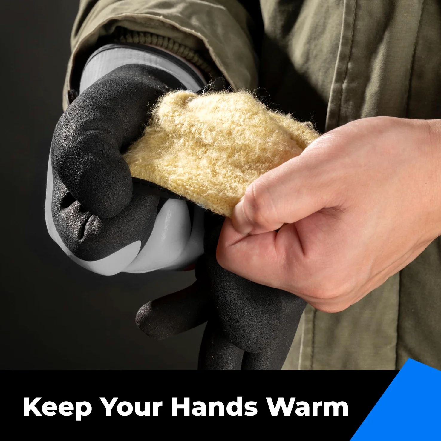 Lot de 3 gants 100% imperméables pour hommes et femmes, gants de travail d'hiver pour temps froid, gants de congélation isolés thermiques, écran tactile, avec poignée, gris, taille S