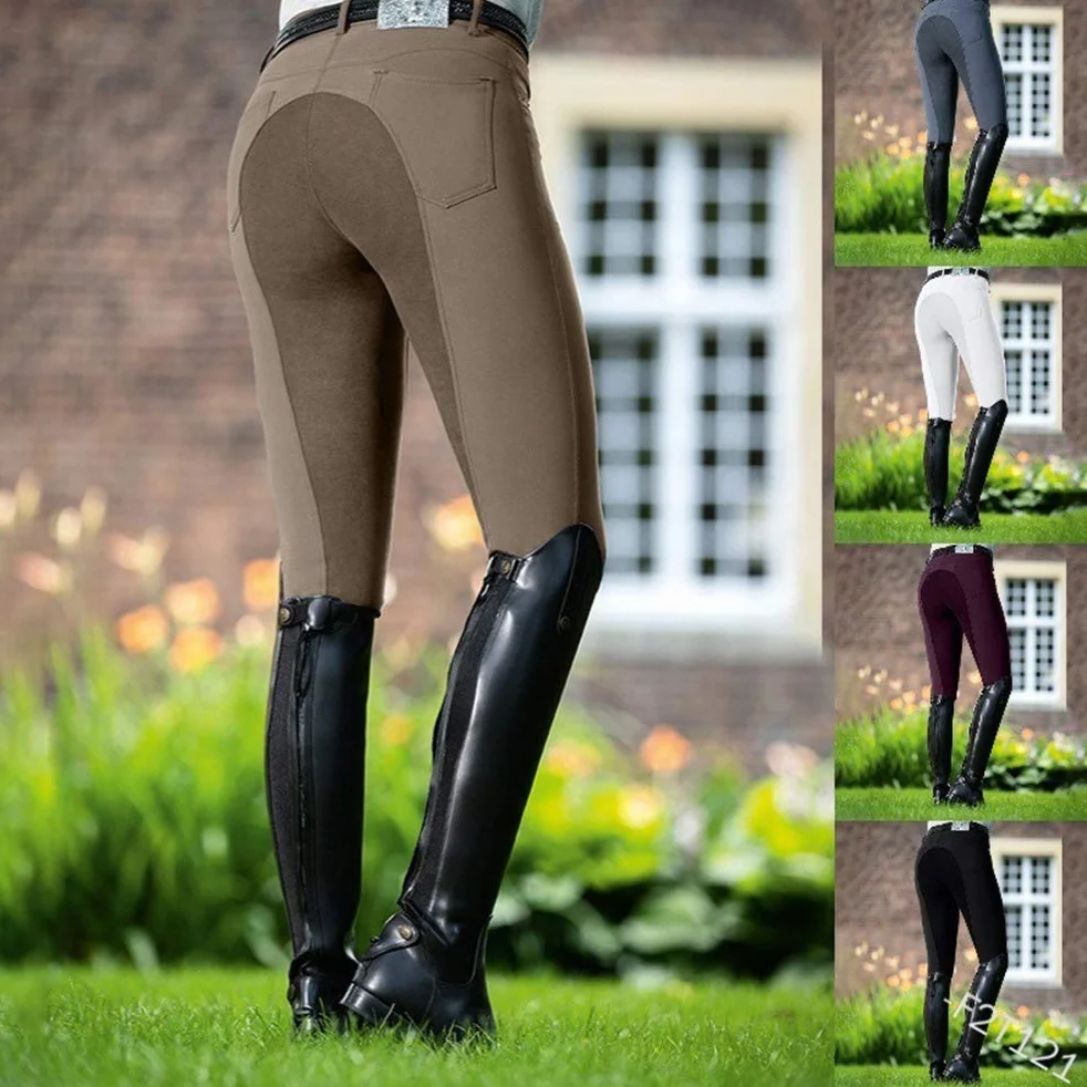 Minetom Pantalon D'Équitation pour Femmes Taille Haute pour Les Cavaliers Skinny Pantalon De Tir À l'arc Leggings avec Poche