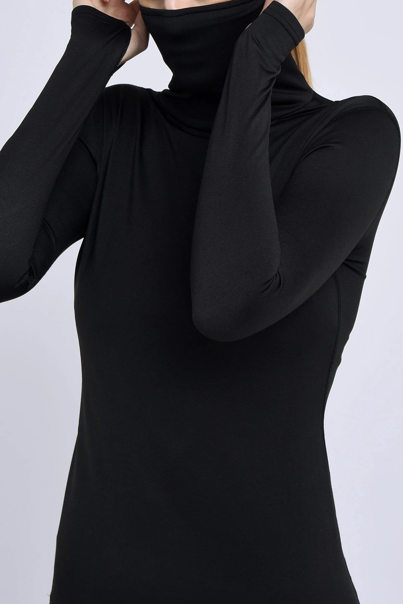 TCA Warm-Up Femme - Tee-Shirt Manches Longues de Sport et Running - avec Col Roulé