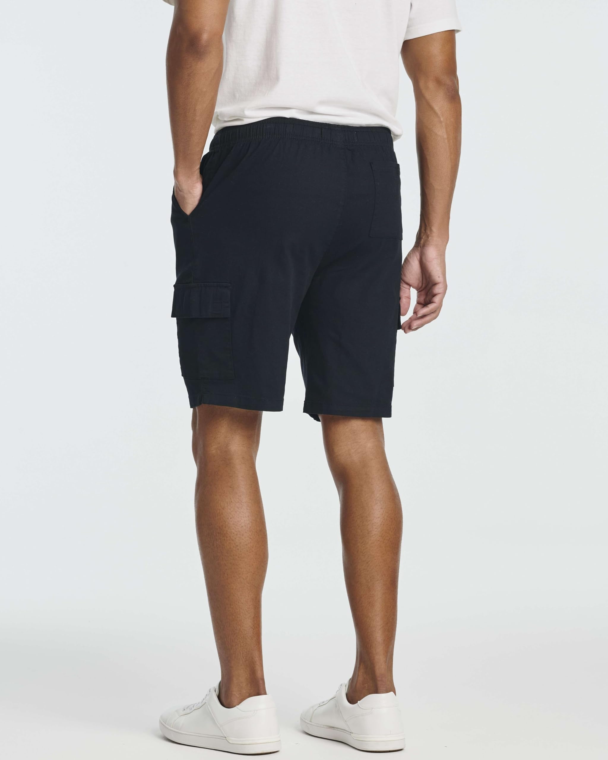 Men's 9-Inch Cotton Cargo Shorts with Drawstring Waist