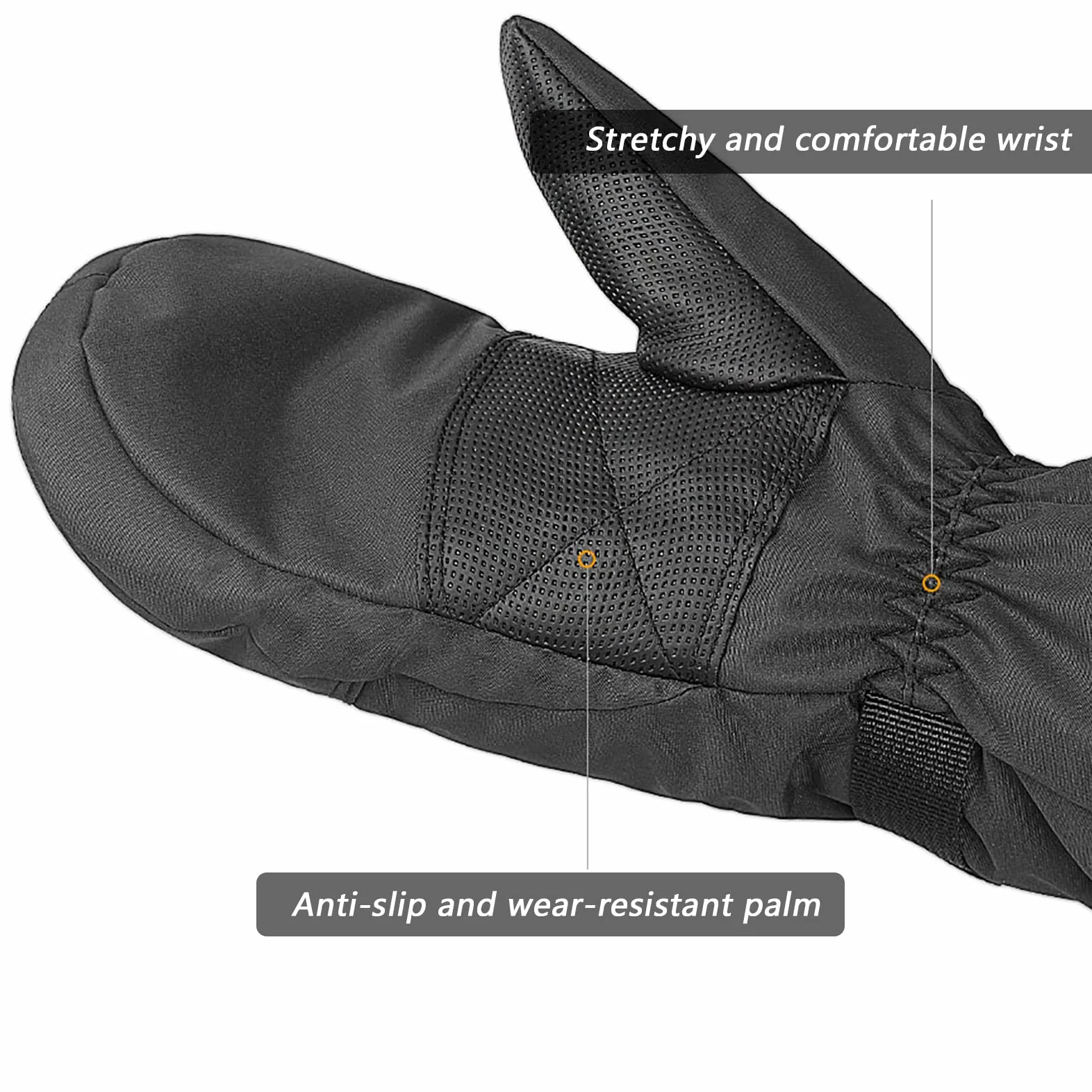 Gants de Ski Gants d'hiver Warm Imperméable Coupe Vent Thermique Mitaines pour Ski, Snowball Patin à Glace et Sports en Hiver