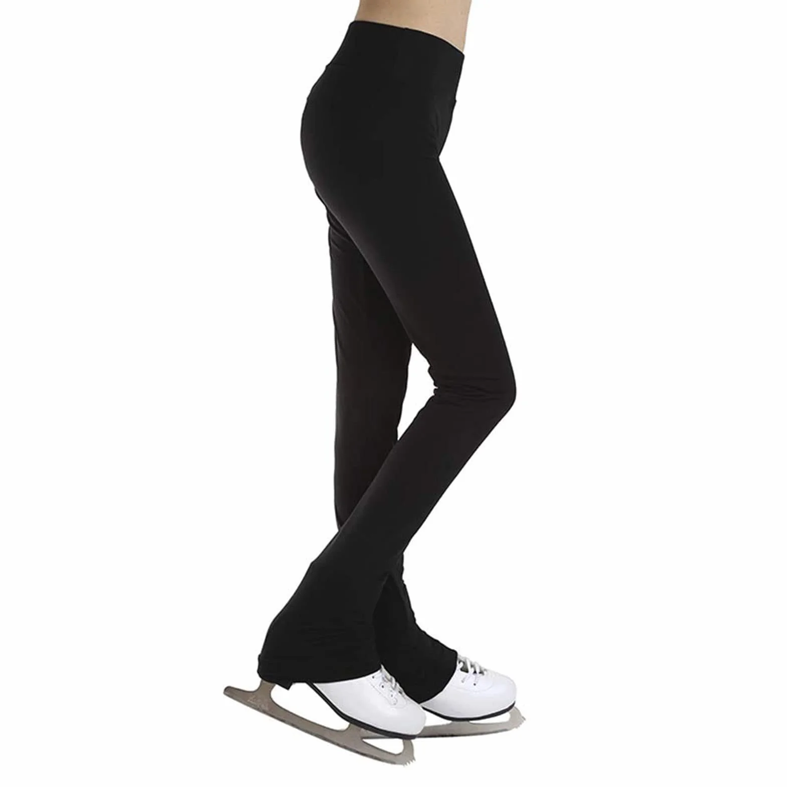 ZMIN Collants De Pratique De Patinage Artistique pour Filles, Pantalons De Patin À Glace, Leggings Chauds en Polaire,Noir,L