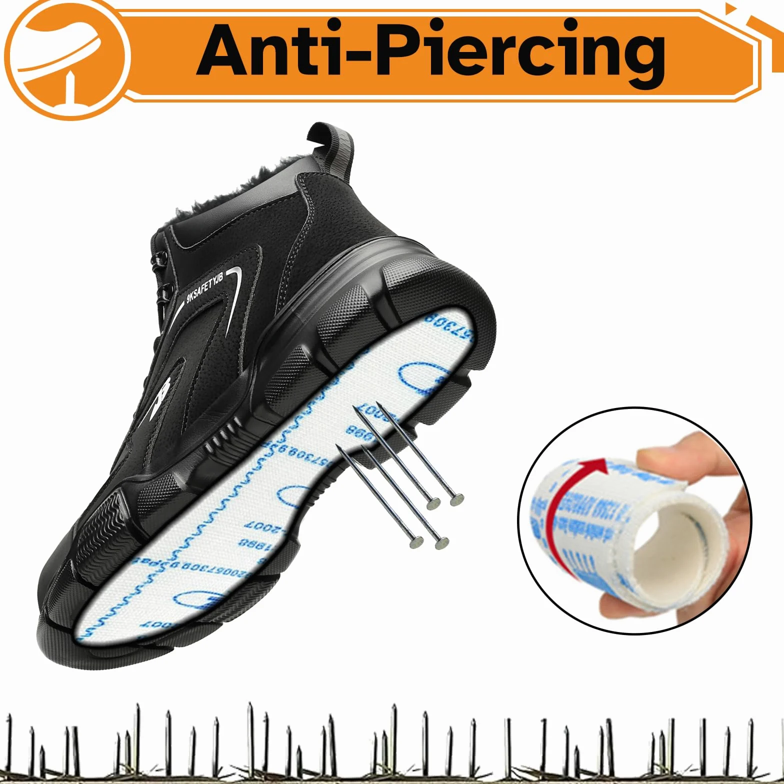 Chaussures de Sécurité Hommes Femmes Imperméable Hiver Basket de Securite Embout Acier Protection Bottes Chaussures de Travail Antidérapante Chaudes