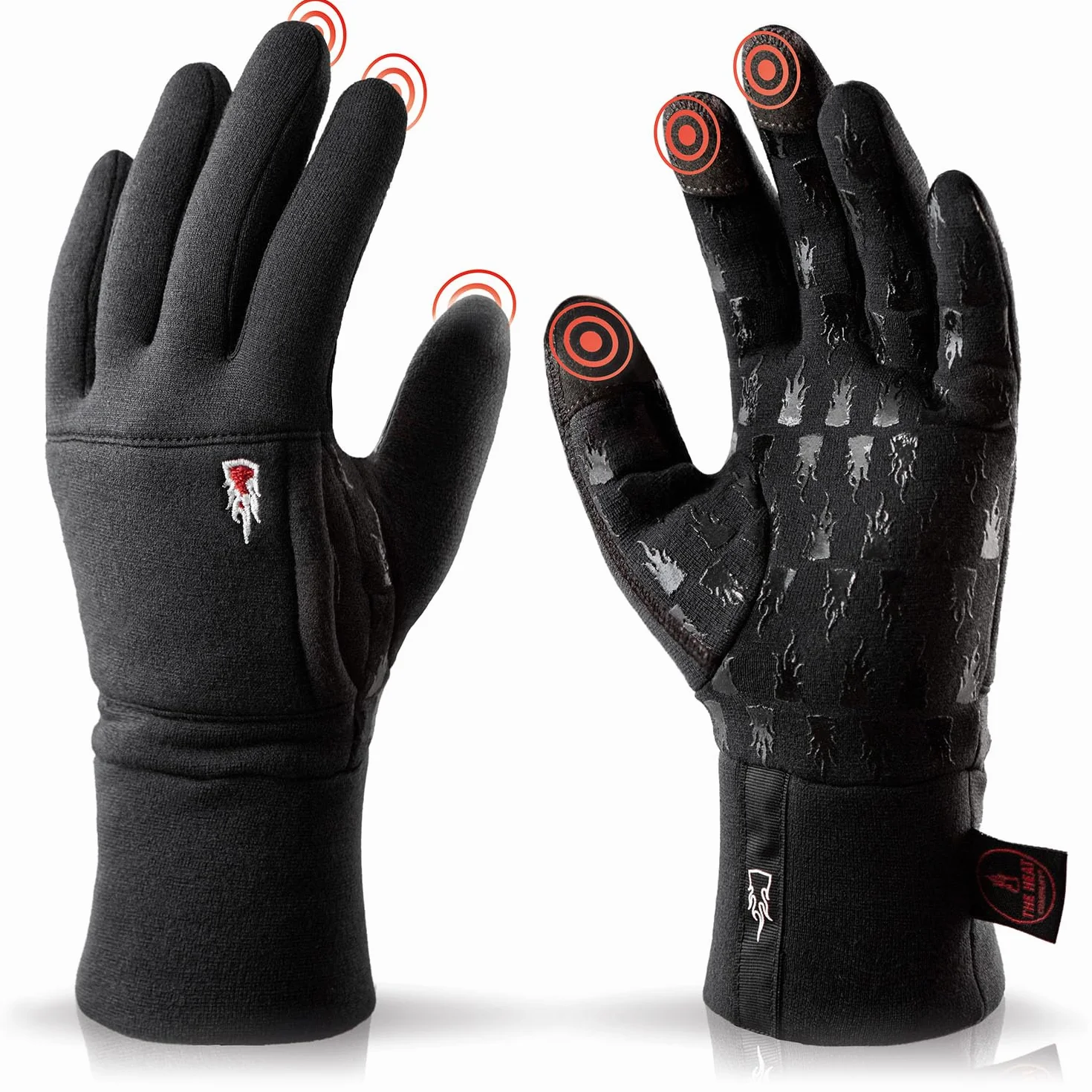 THE HEAT COMPANY MERINO LINER PRO Sous gants mérinos Gants tactiles de laine mérinos Noir