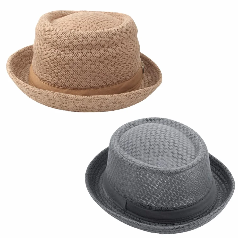 Chapeau Plat en Maille pour Femme Fedora Dad Bowler Années 1920 Été