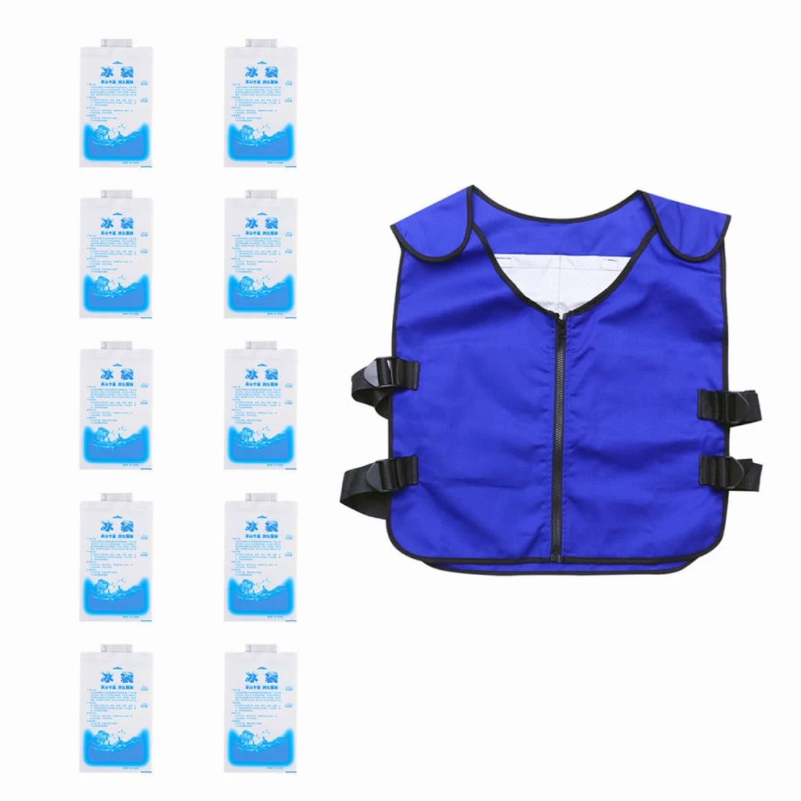 Gilet Rafraîchissant Léger Bleu pour Hommes avec Design Élastique et Refroidissement Physique, pour L'extérieur avec Sandales Femme