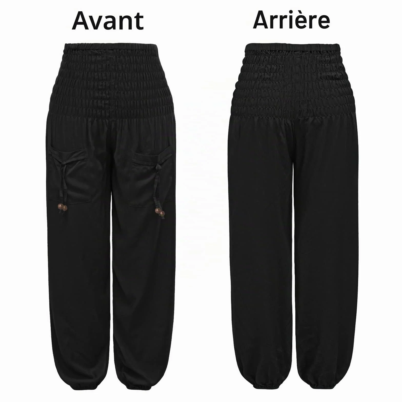 Nuofengkudu Femme Hippie Pantalon Sarouel Poche Taille Haute Harem Yoga Pants Boheme Soft Leger Pantalons Pyjama Ete Plage