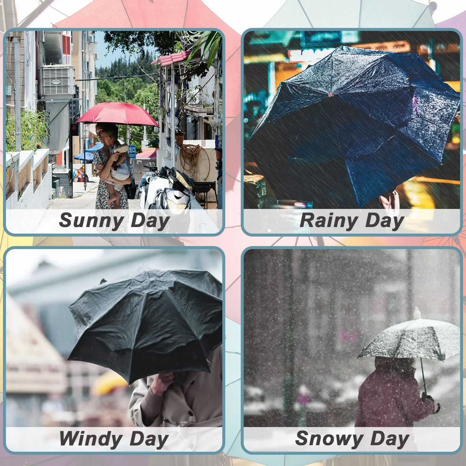 FANSU Parapluie Pliant, Ombrelle Anti Uv, Umbrella Compact, Parapluie Solide, Portable, pour Mariage Golf pour Femme Homme Enfant